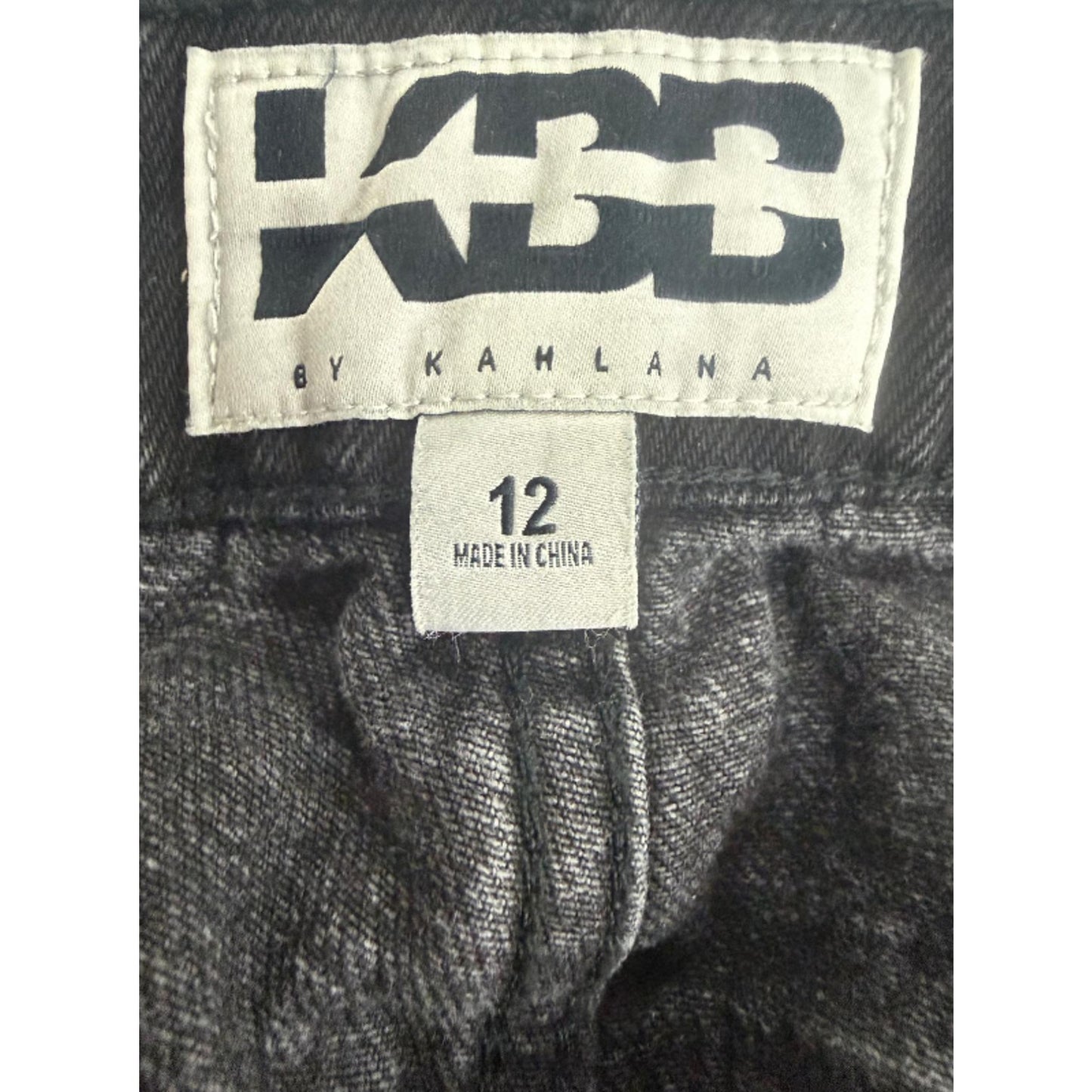 KBB by KAHLANA Women's Low-Rise Wide Leg 'The Rachel Jean' - Black Wash 12