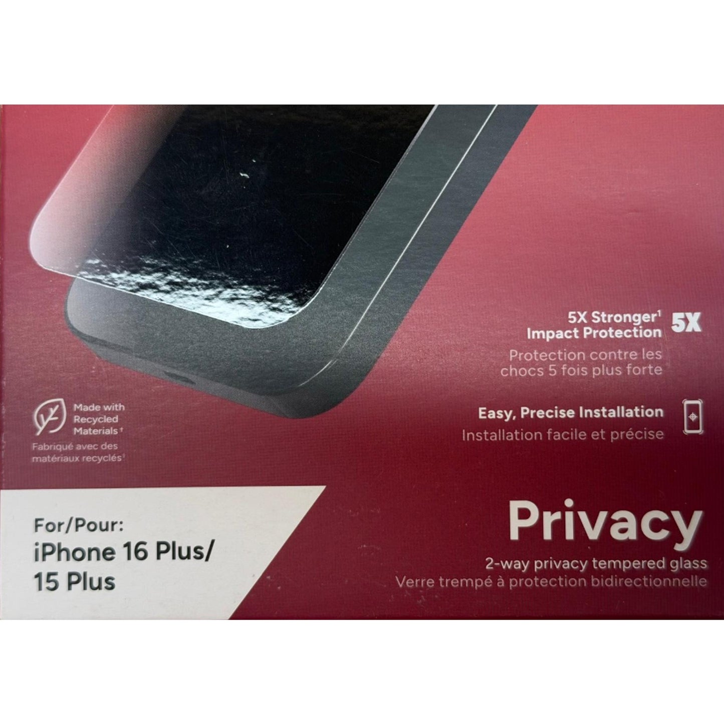 Zagg Glass Elite Tempered Glass Screen Protection for iPhone 16 Plus & 15 Plus