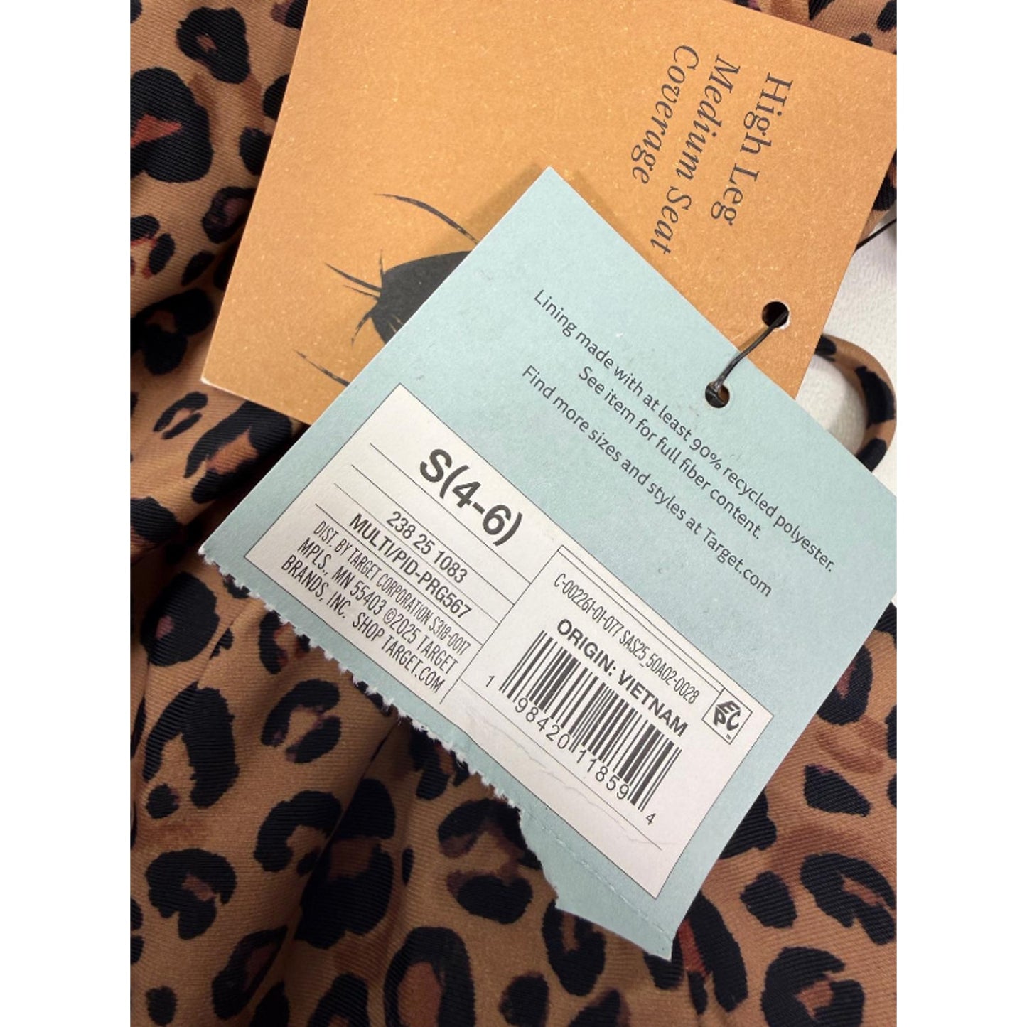 Women's Leopard Print X-Back One Piece Swimsuit - Shade & Shore Size Small 4-6