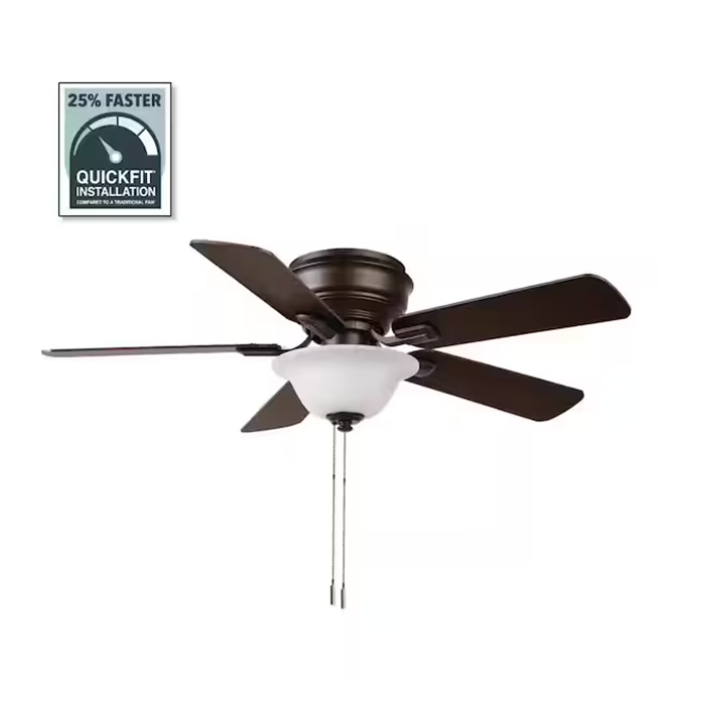 Hampton Bay Hawkins III 44 in. Indoor Oil Rubbed Bronze Flush Ceiling Fan