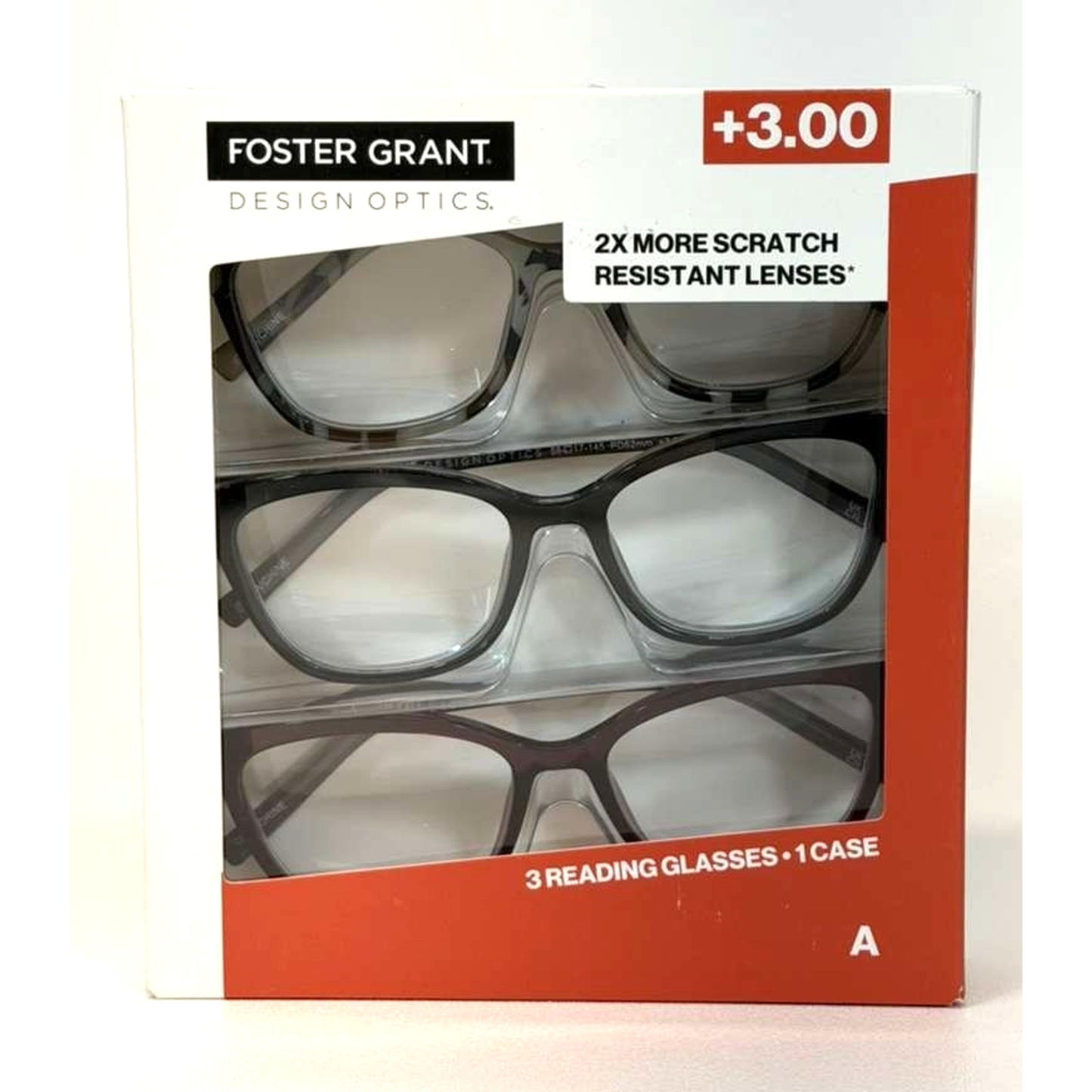 Foster Grant Design Optics by Fashion Cateye Reading Glasses 3 Pk +3.00