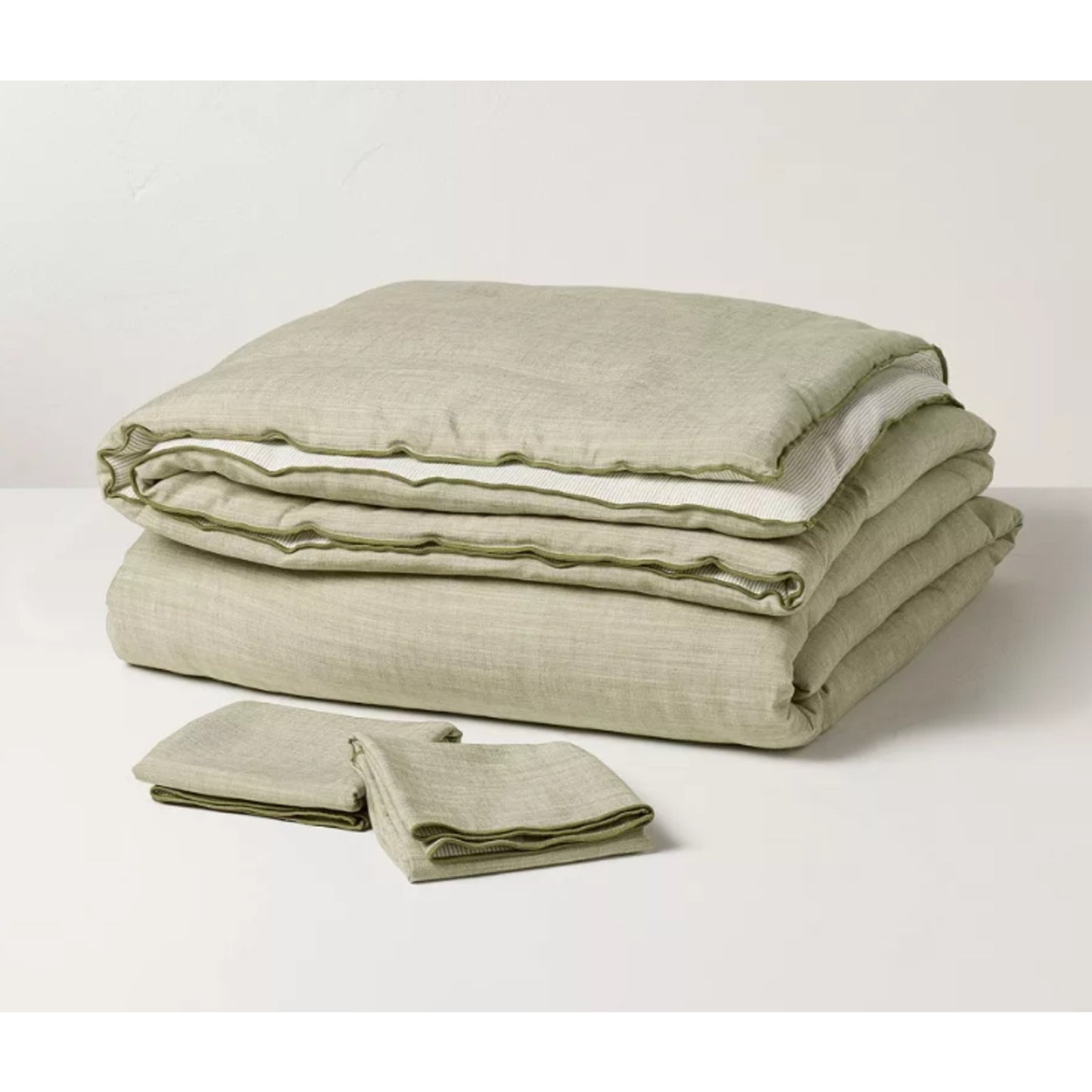 3pc King Reversible Comforter Set Green - Hearth & Hand with Magnolia