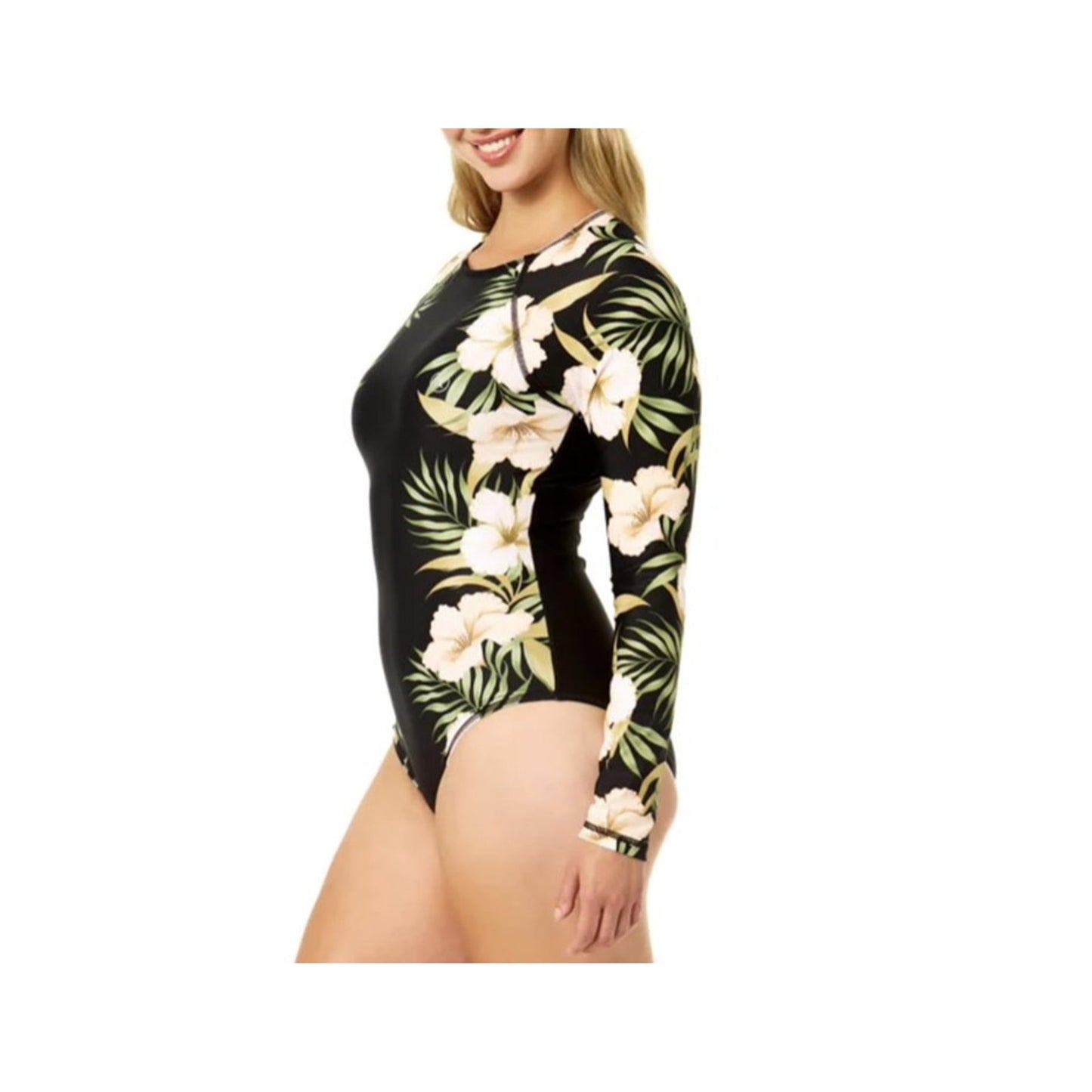Hurley Women's UPF 50+ Stretch Long Sleeve One Piece Swimsuit Size S