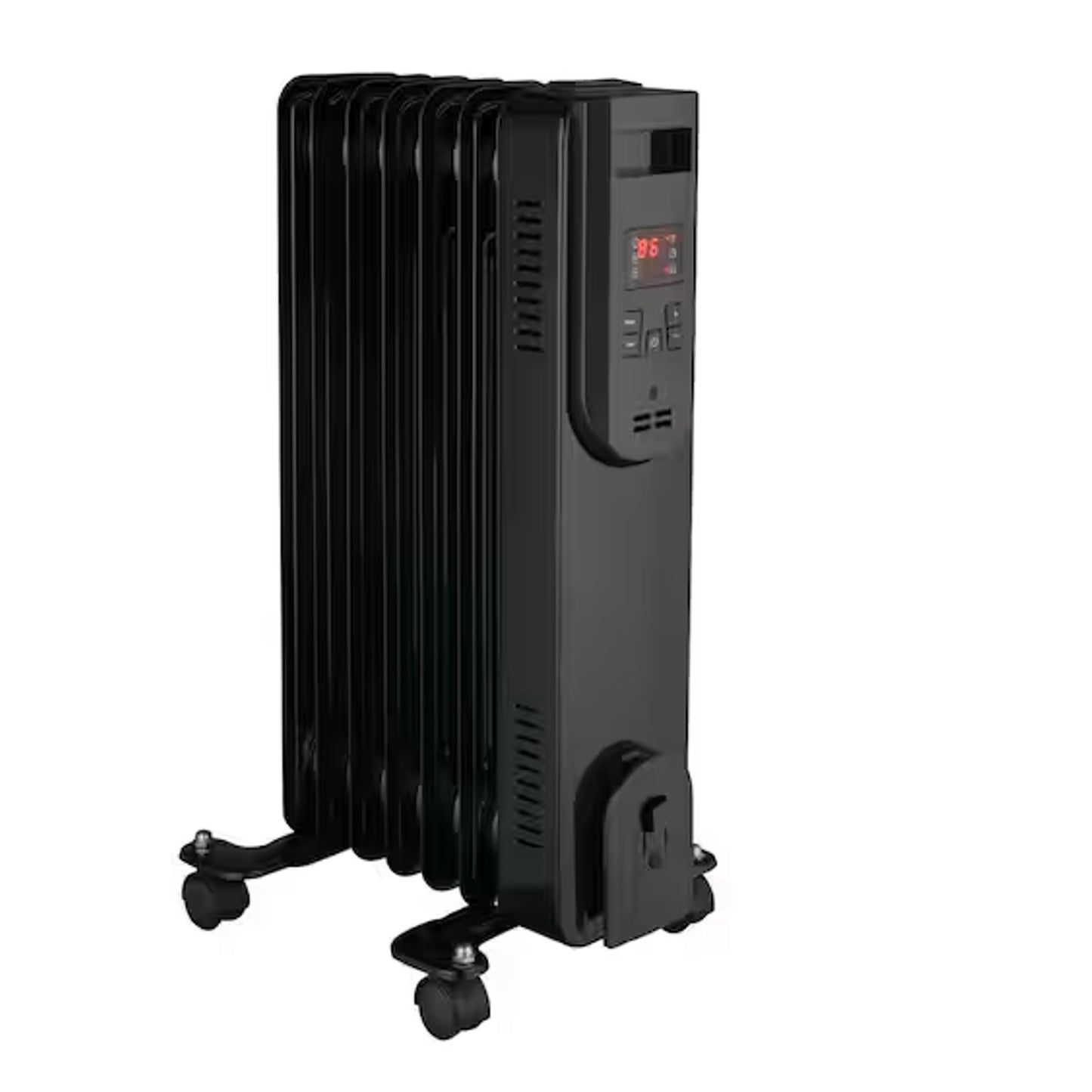 1500-Watt Black Indoor Electric Oil-Filled Radiator Convection Radiant Space Heater with Remote Control for Living Space