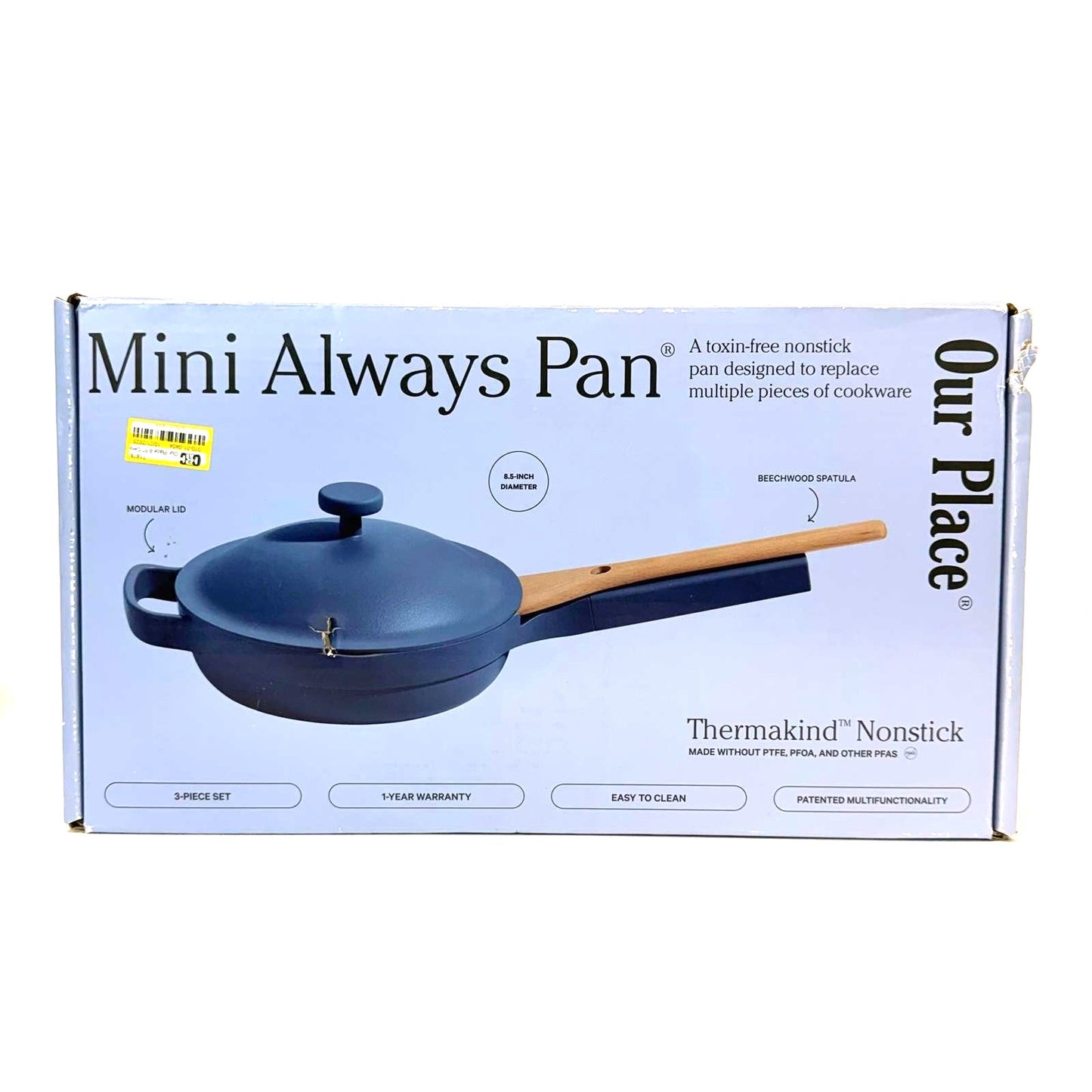 Our Place 3PC Aluminum Ceramic Glass Mini Pan Cookware Set 450F 1.2QT