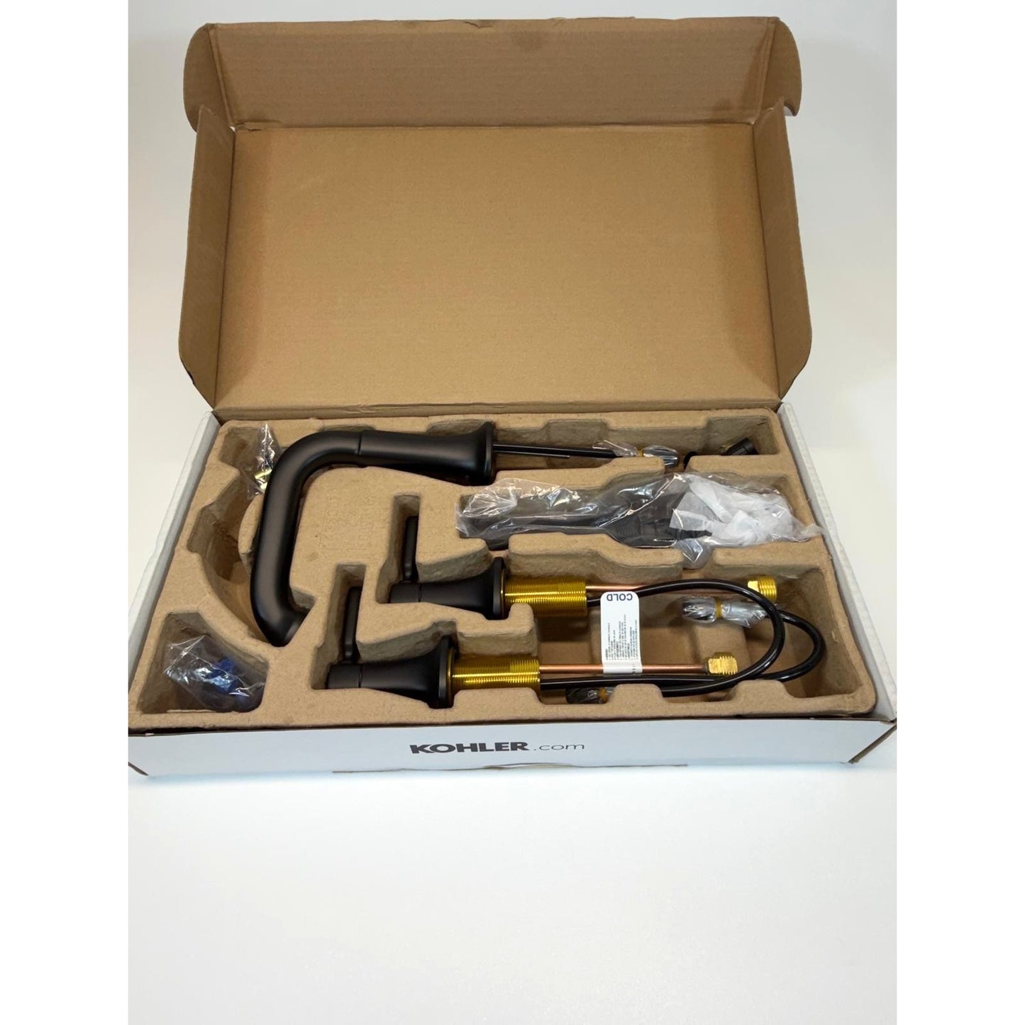 Kohler Terzet 3-Hole Bathroom Faucet Matte Black 1.2 GPM Widespread