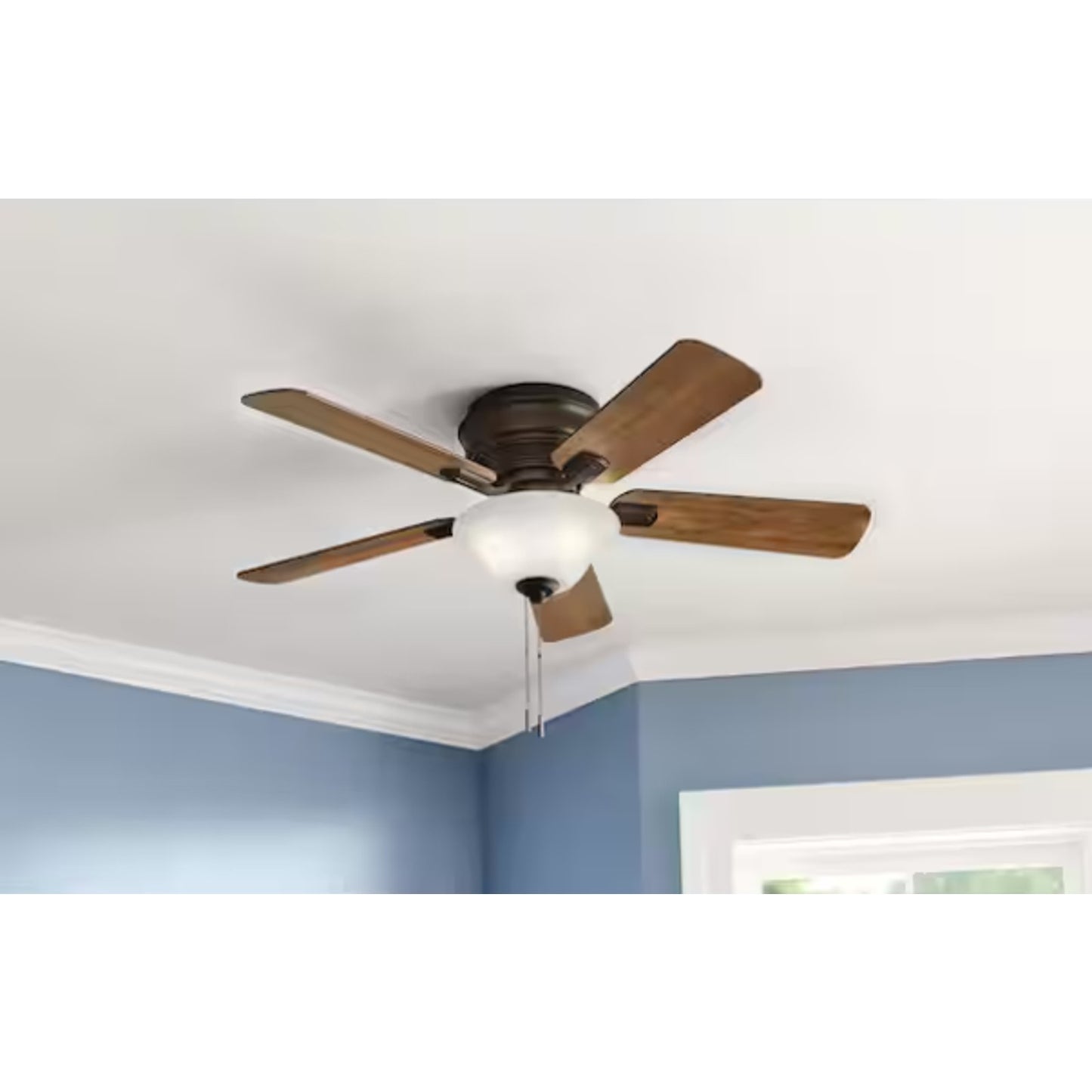Hampton Bay Hawkins III 44 in. Indoor Oil Rubbed Bronze Flush Ceiling Fan