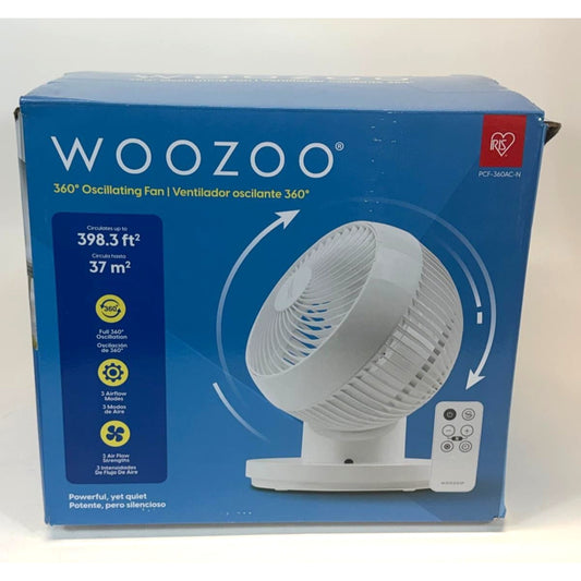 IRIS WOOZOO 360° Oscillating Fan with Remote and Timer 3 Speed Settings