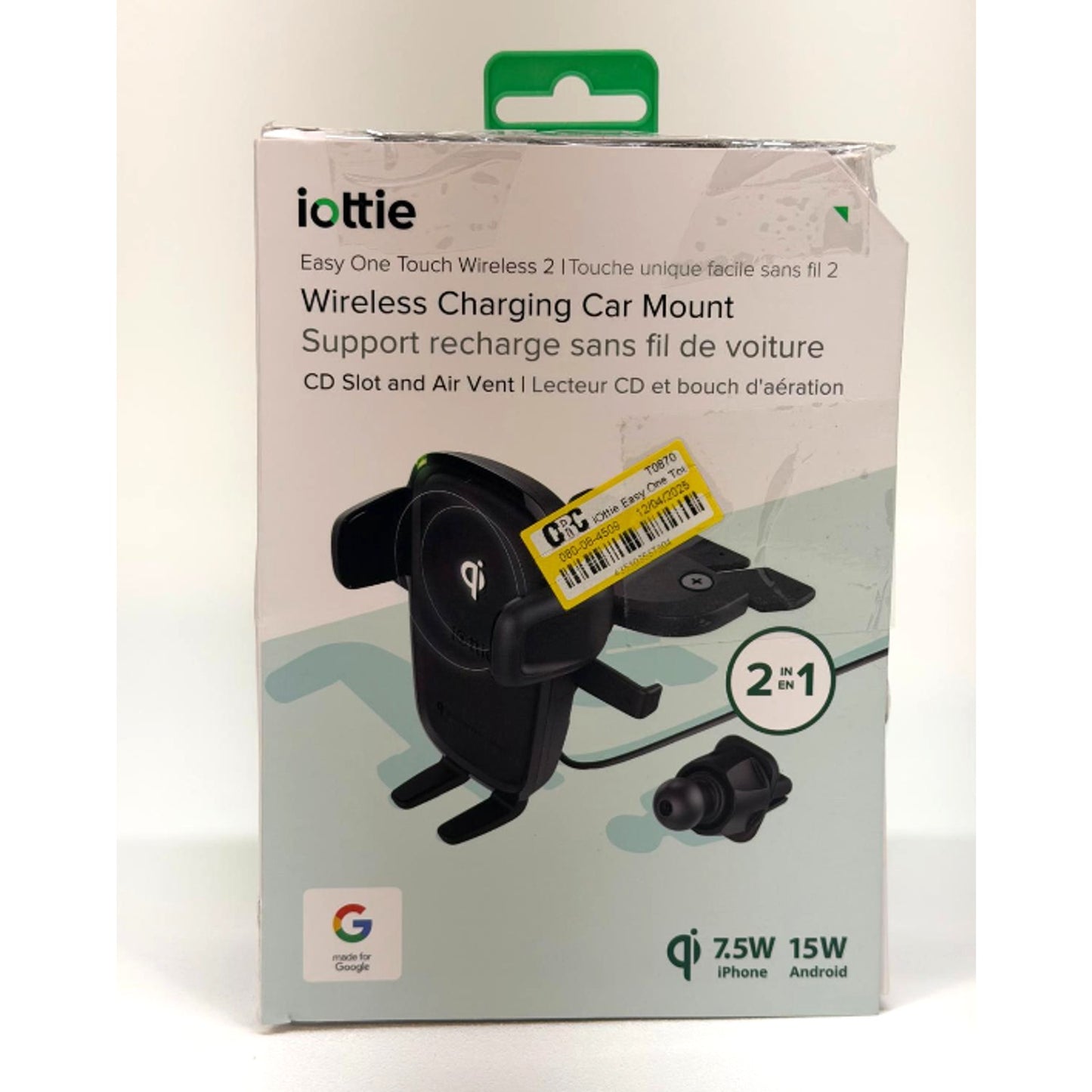 iOttie Easy One Touch Wireless 2 Qi Charging CD Slot +Air Vent Combo Phone Mount