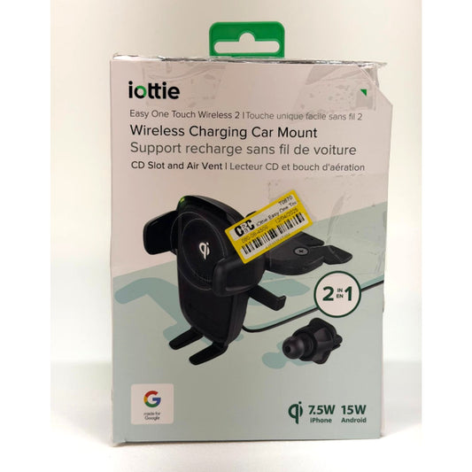 iOttie Easy One Touch Wireless 2 Qi Charging CD Slot +Air Vent Combo Phone Mount