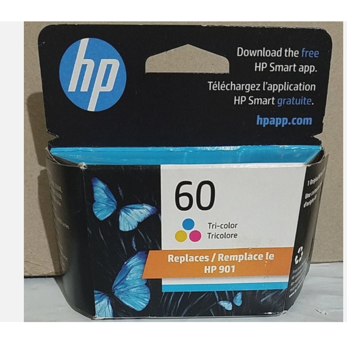 HP 60 Tr-Color Genuine Ink Cartridge Sealed Box Exp 05/2026