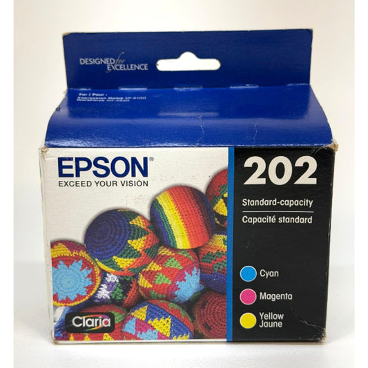 Epson Genuine 202 Color Ink Cartridges Cyan Magenta Yellow OEM