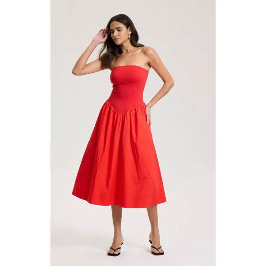 Women's Tube Knit Maxi A-Line Dress - A New Day™ Red Geranium XS