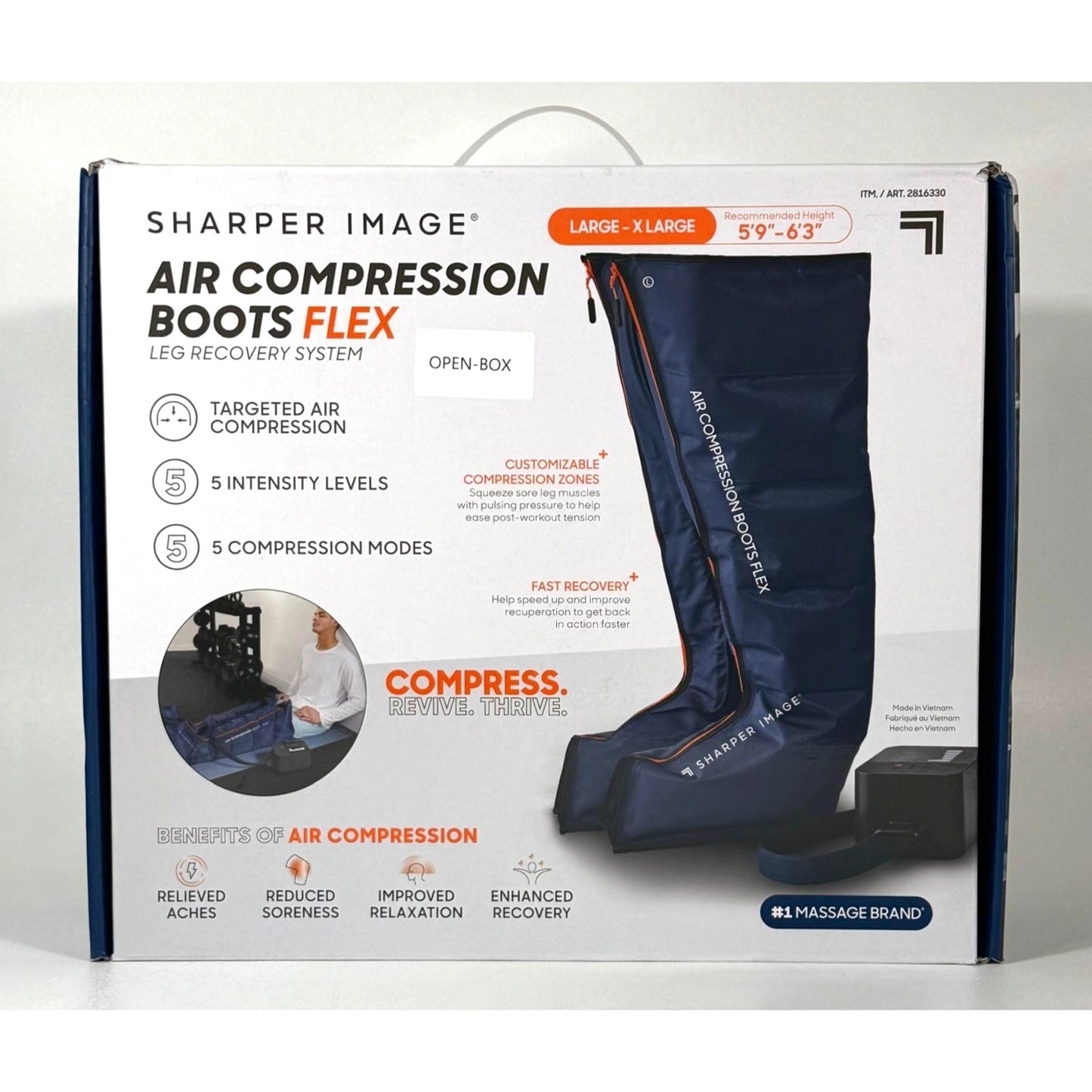 Sharper Image Air Compression Boots Flex, Large/XLarge