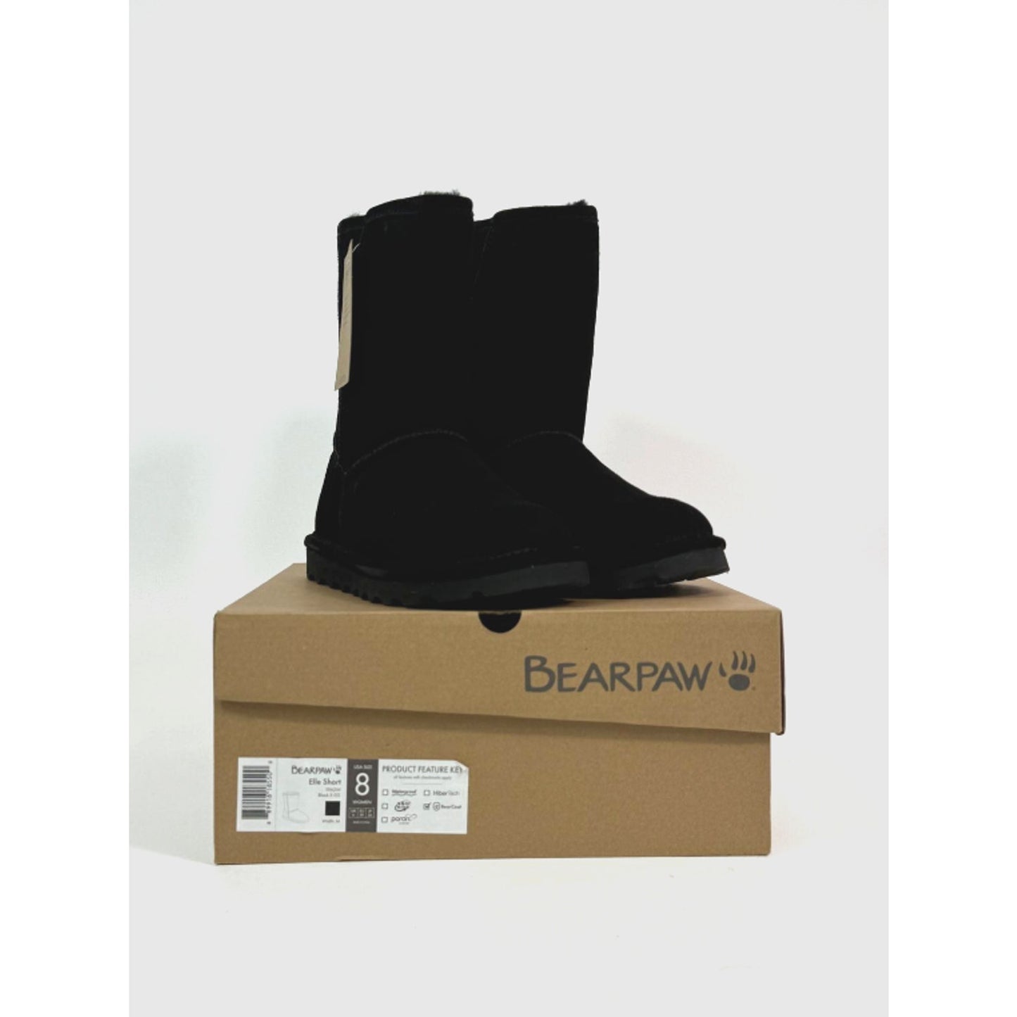 Bearpaw Elle Short - Women's Snow Boot - 1962w Black - 8 Medium
