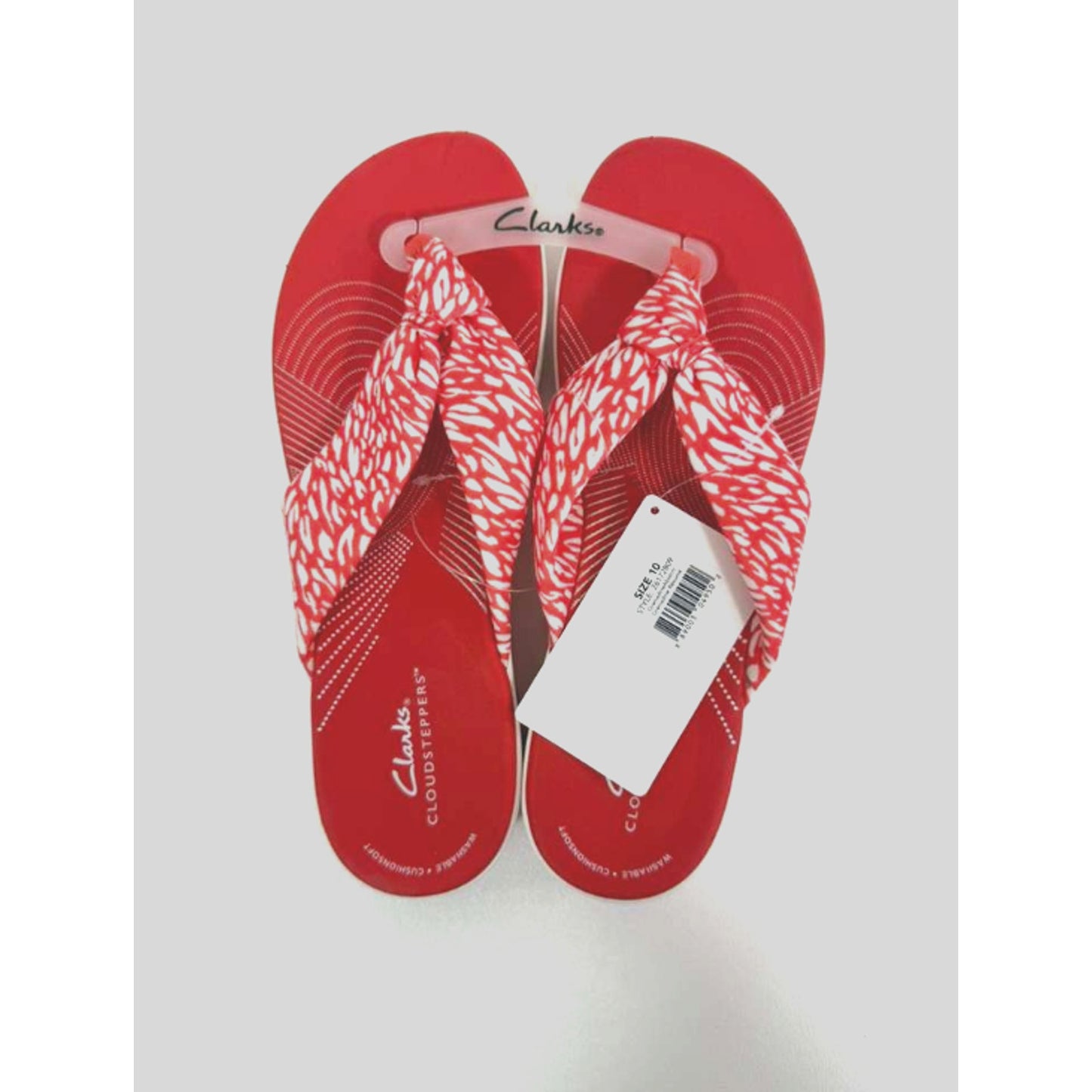 Clarks Women's Arla Glison Printed Fabric Flip-Flop Sandals Size 10