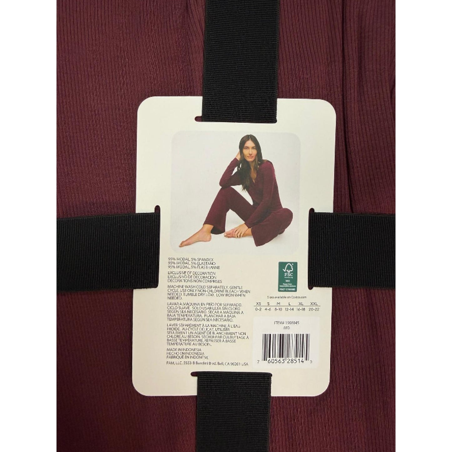 Banana Republic Womens 2-Piece Rib Lounge Soft Modal Blend XS Red Maroon