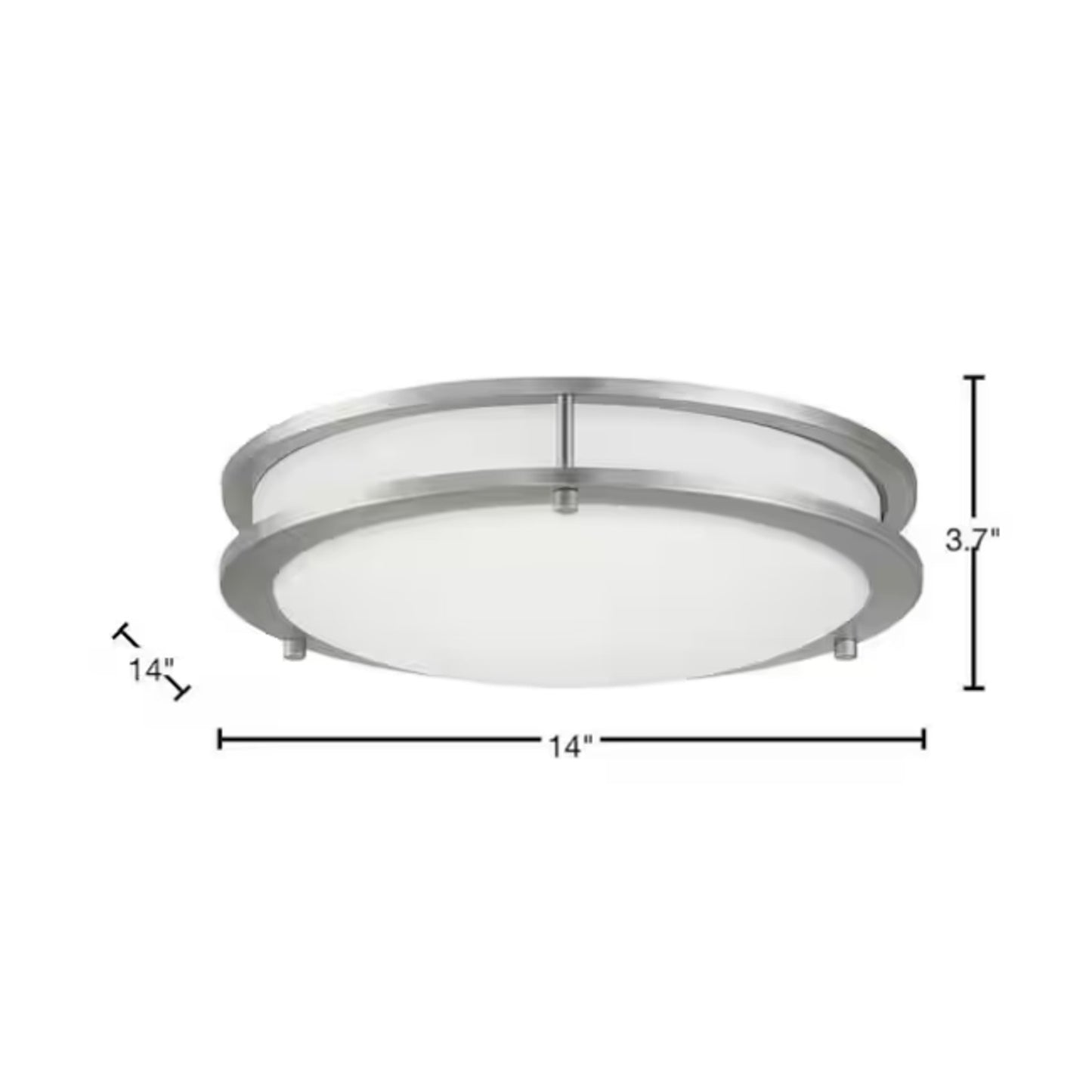 Hampton Bay 14 in. Brushed Nickel Dimmable 20-Watt LED Flush Mount Ceiling Light