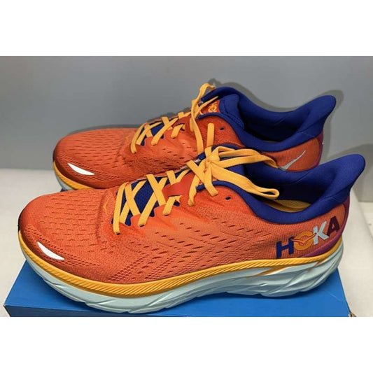 HOKA Men's Clifton 8 Shoes in Orange/White "1119393/FBLN" Size 11 D