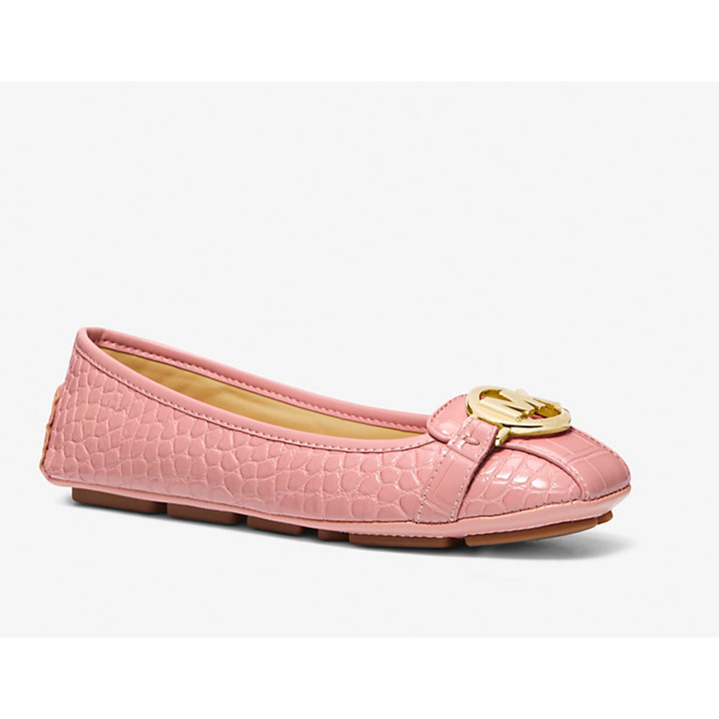 Michael Kors Fulton Crocodile Embossed Moccasin Pink Size 9M
