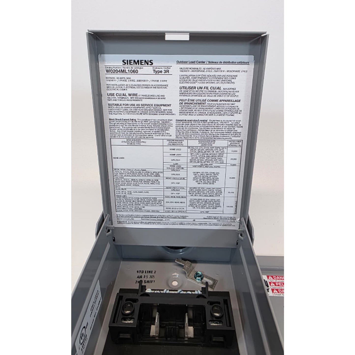 SIEMENS W0204ML1060U EQ 60-Amp 2-Spaces 4-Circuit Outdoor Main Lug Load Center
