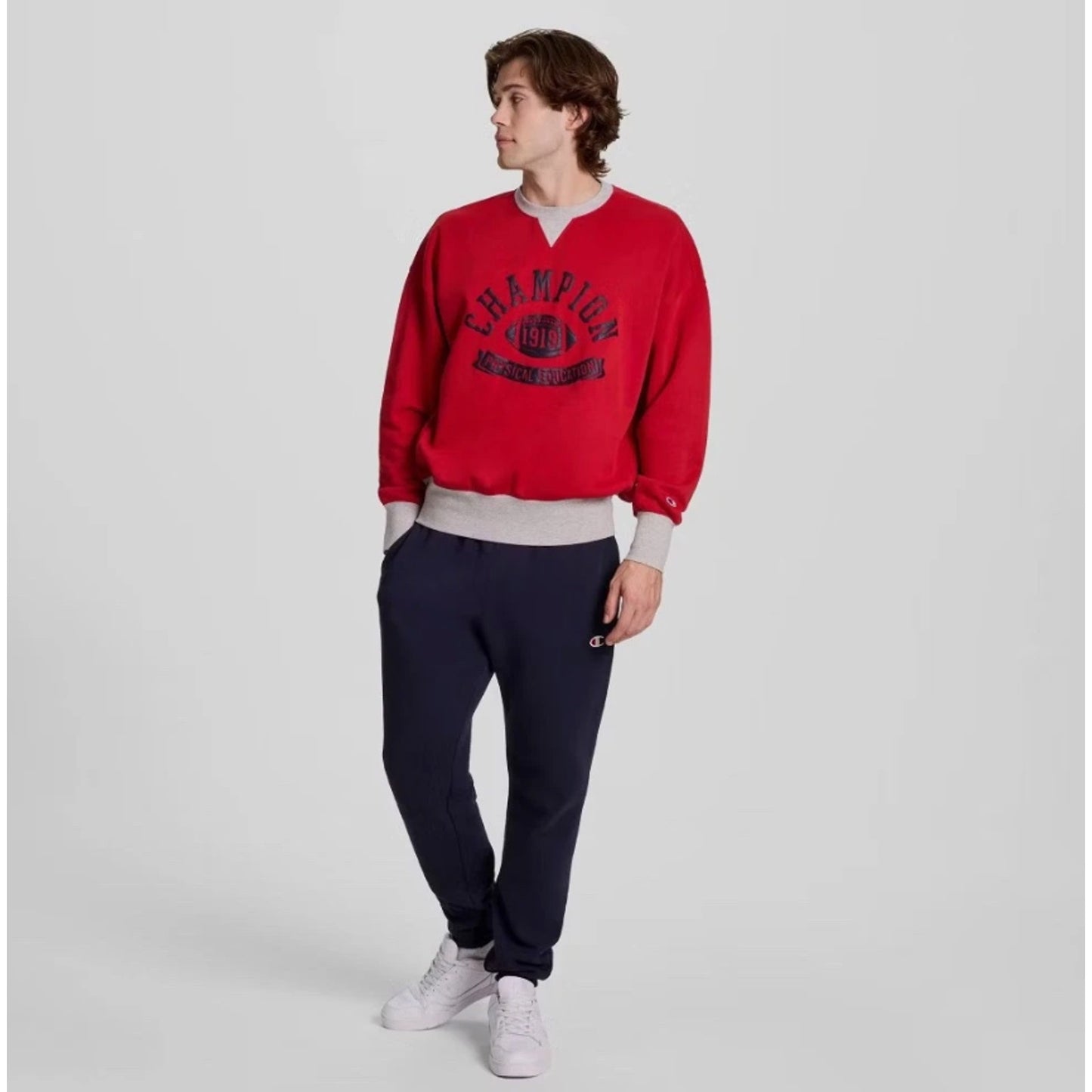 Champion Men's Physical Education Colorblocked Sweatshirt - Lava Falls Medium