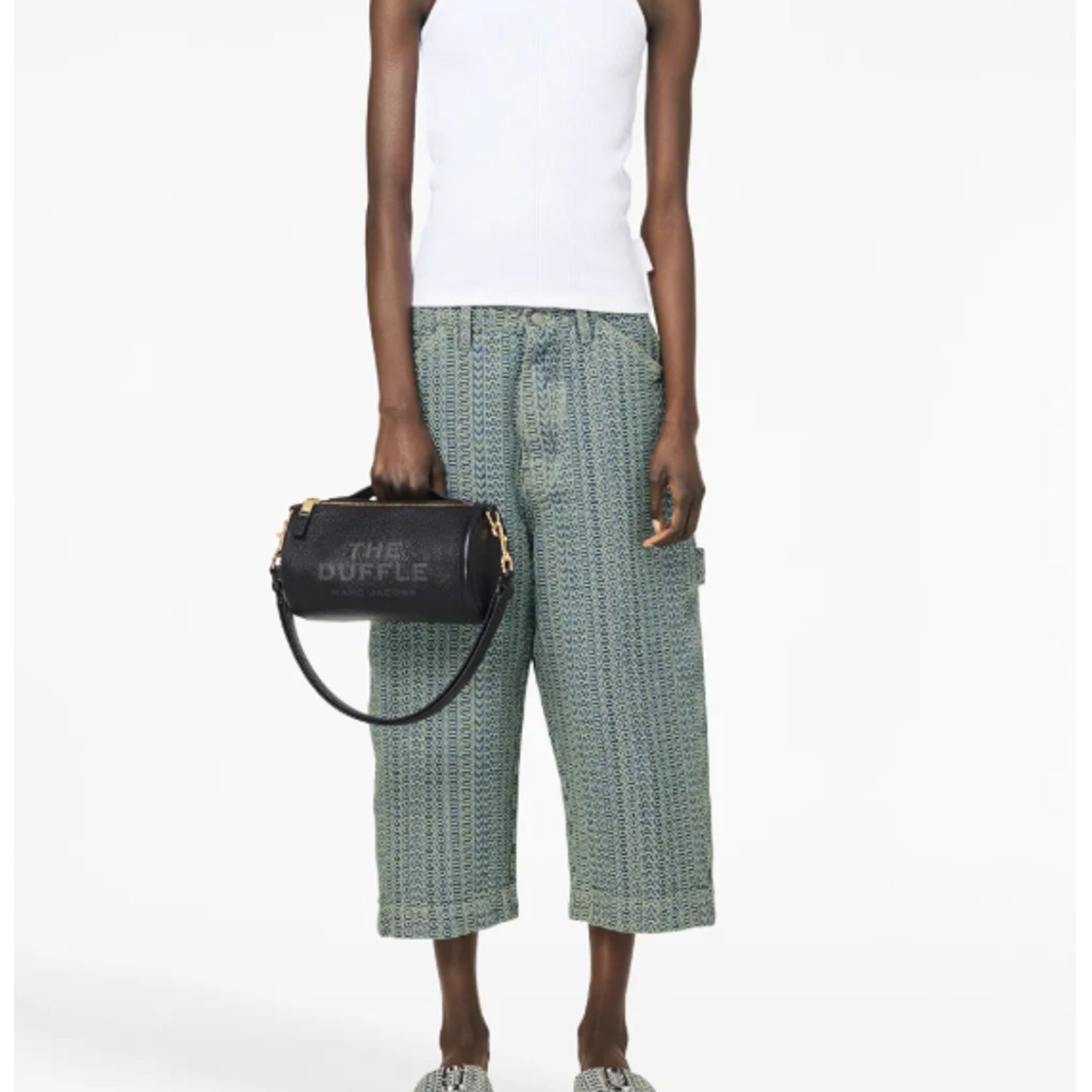 MARC JACOBS BLACK LEATHER W/ GOLD HARDWARE WOMENS DUFFLE BAG