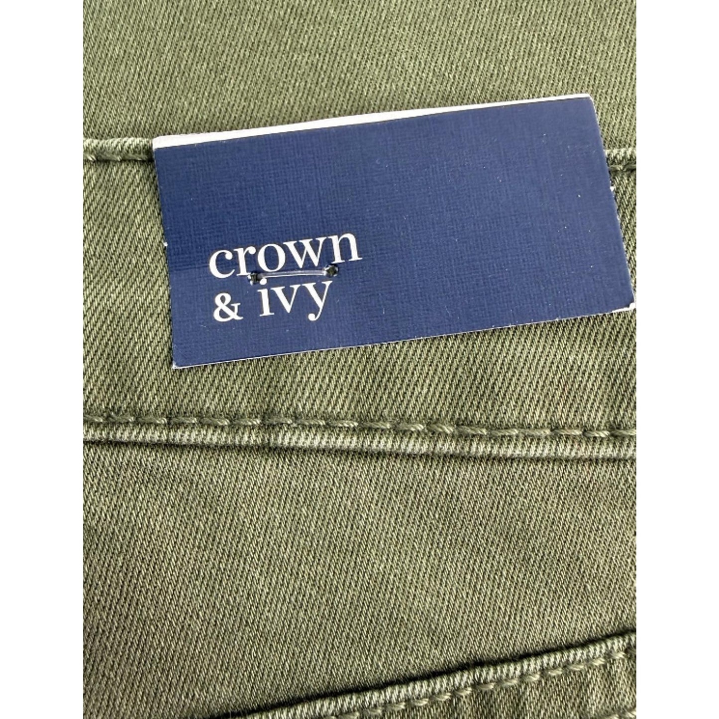 Crown & Ivy Olive Green High Rise Skinny Pants Size L (34x32)