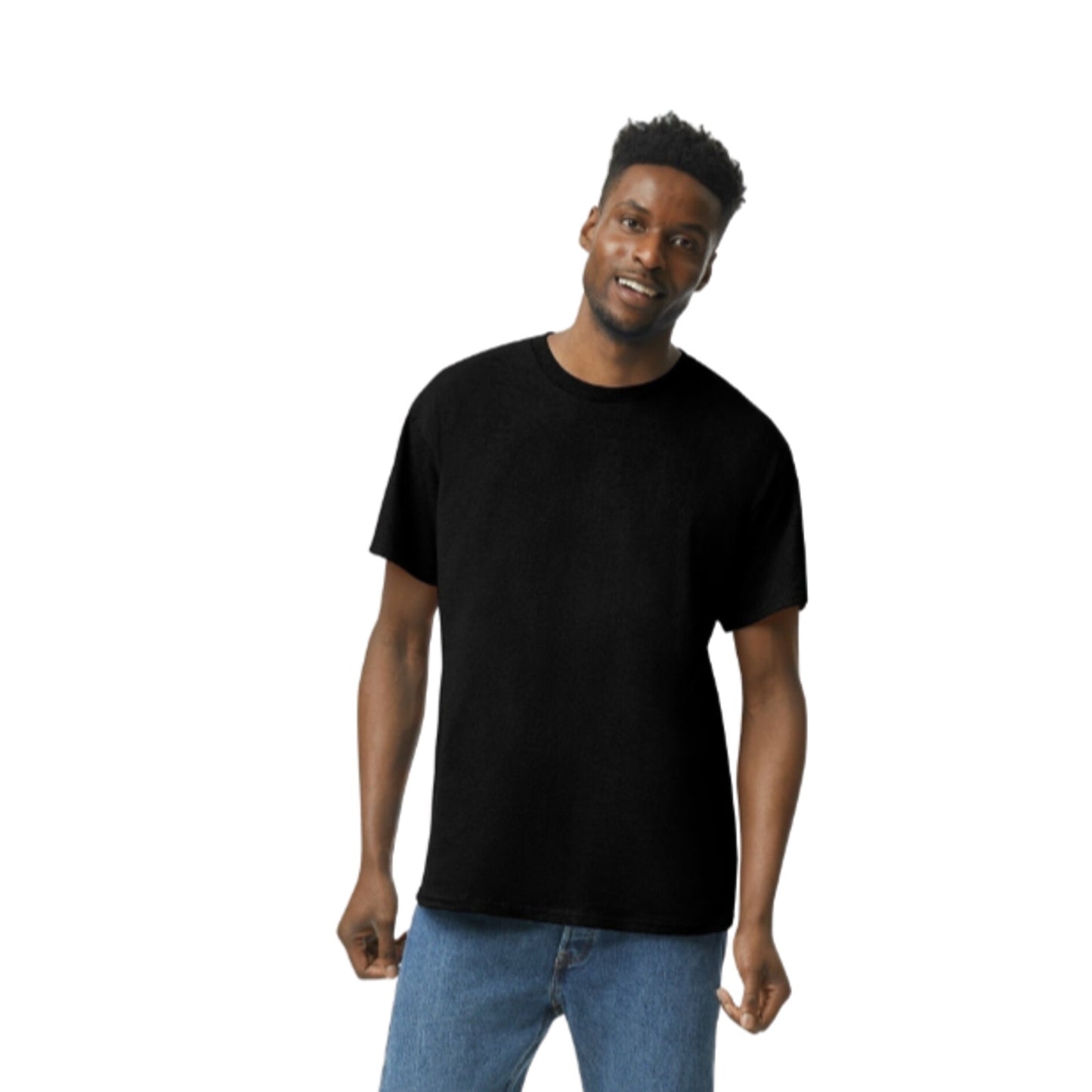 Gildan (4-pack) Black Solid Heavy Cotton Short Sleeve Blank T-Shirt S-4XL
