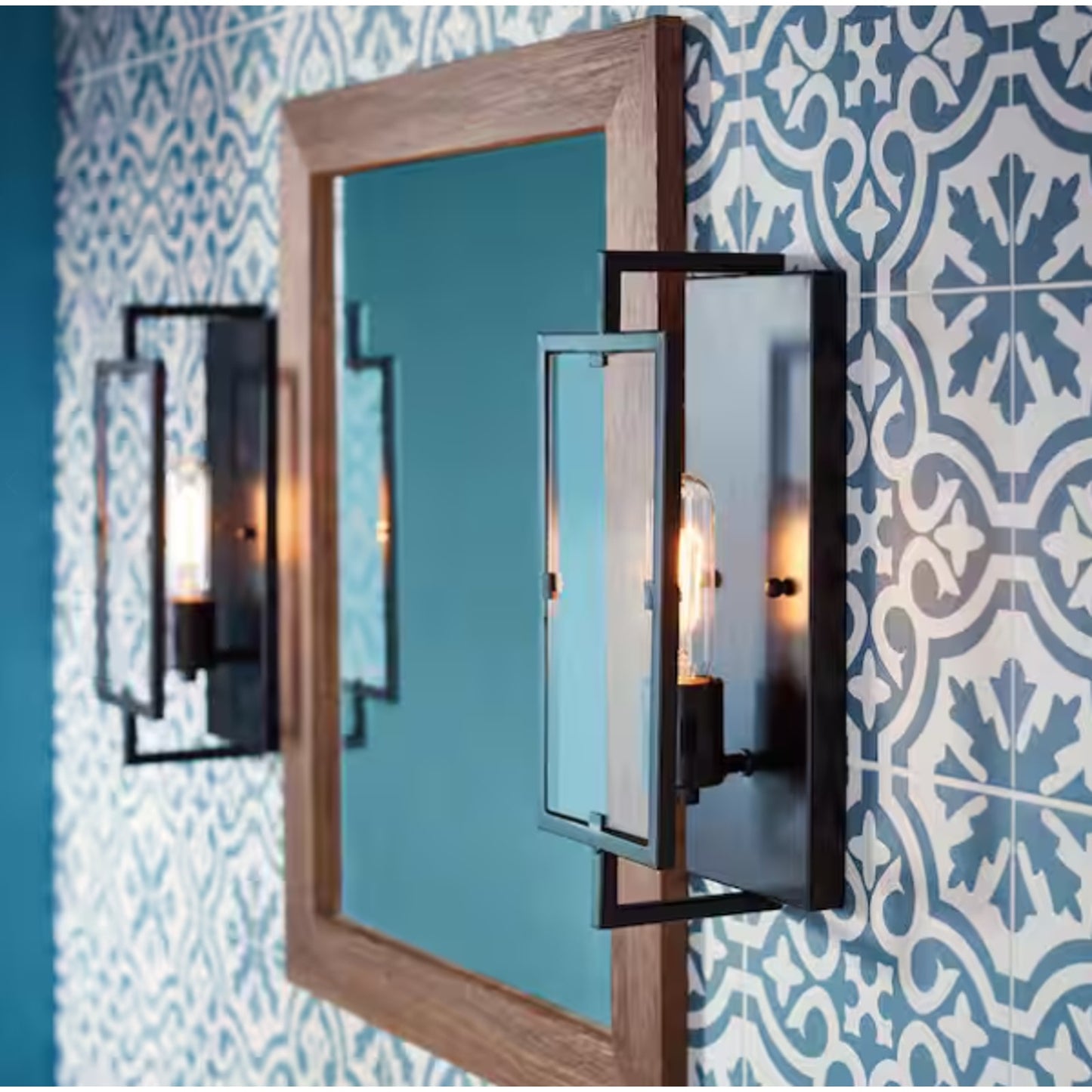 Home Decorators Kenton 4.75 in. 1-Light Bronze Wall Sconce w/ Cage Frame Detail