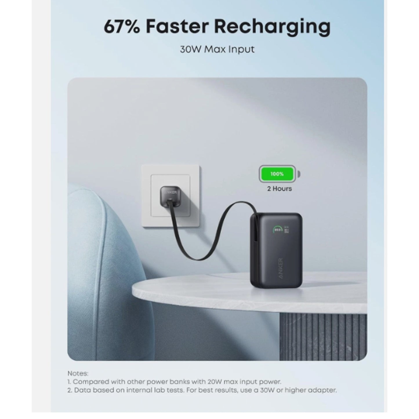 Anker Nano Portable Charger, 10,000mAh 45W Max Compact Power Bank, Black