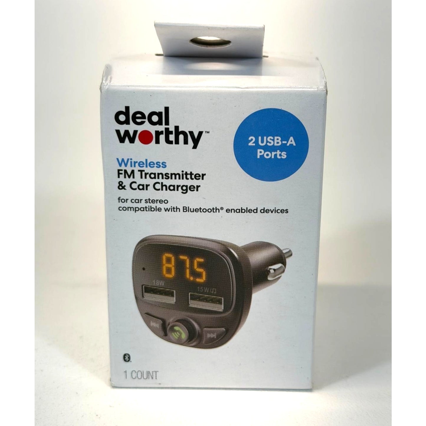 Wireless FM Bluetooth Transmitter & Car Charger-dealworthy Black 2 USB