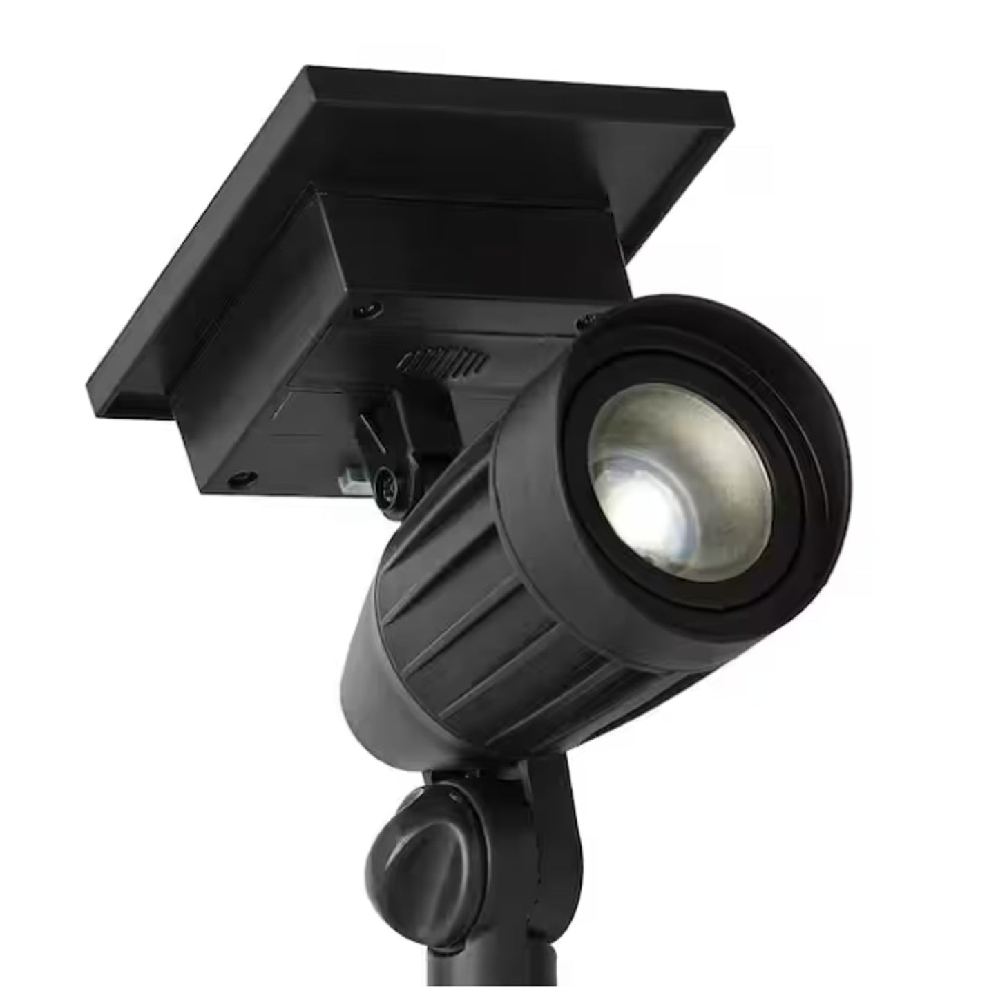 Solar 50 Lumens Black Outdoor Integrated LED Adjustable Beam Spotlight (2-Pack);