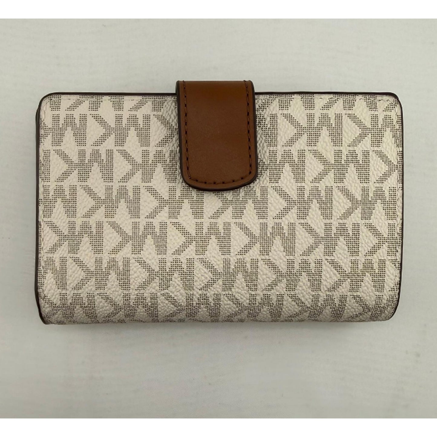 Michael Kors Jet Set Travel Medium Bifold Zip Coin Wallet Vanilla 35F8GTVF2B NEW