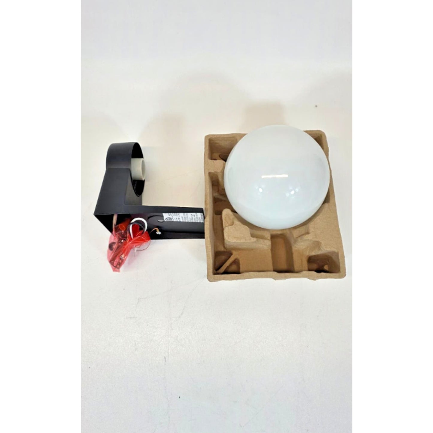 Outdoor Hardwired Wall Lantern Sconce with White Glass Black 7" 4800 BK