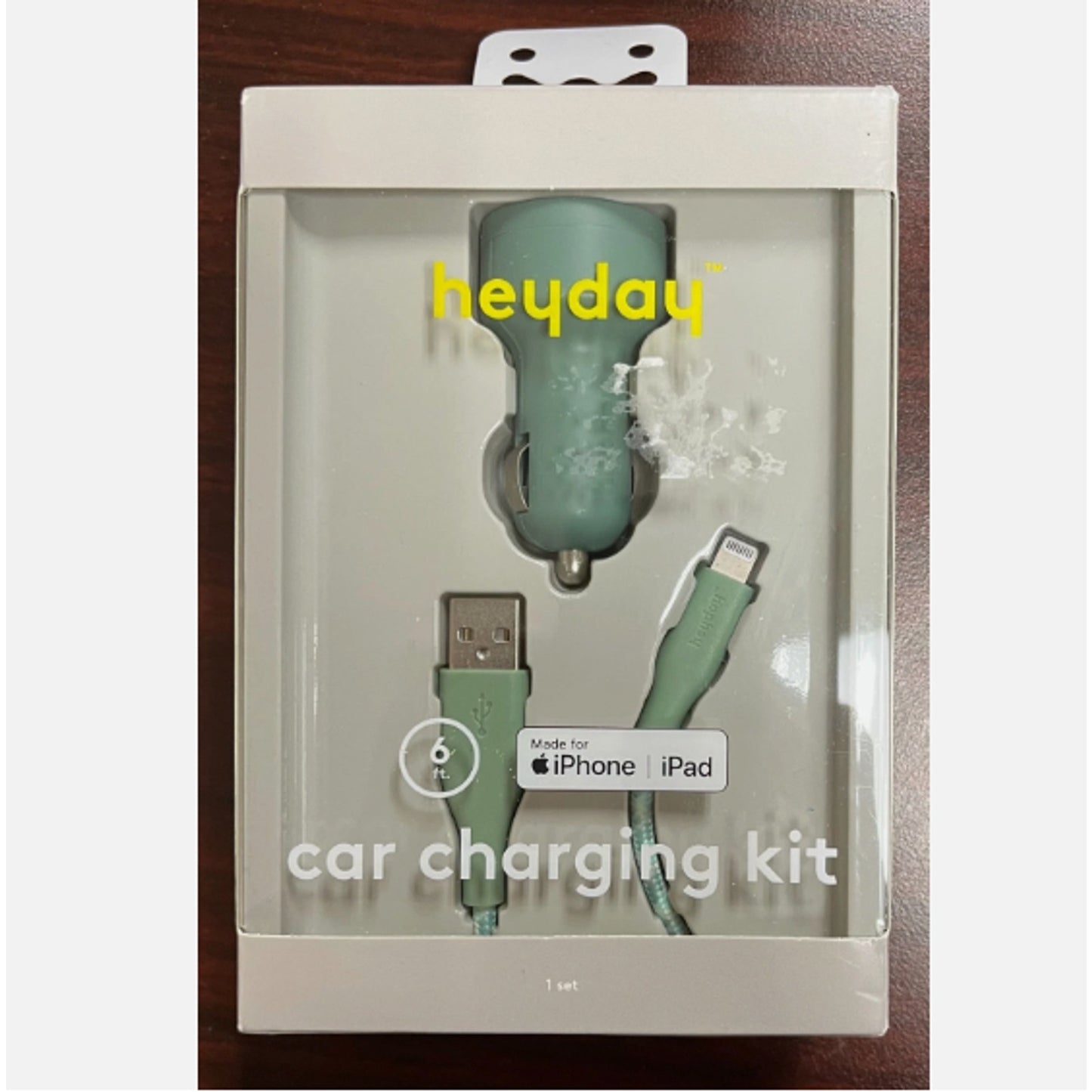 Heyday Evergreen Car Charger 6ft, Charging Kit for iPhones 12/13/14 818009029201