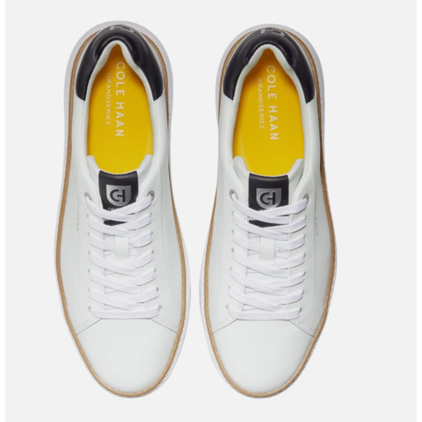 Cole Haan Women's Grandpro Topspin Sneaker Ivory Black Leather W22707 - 7.5 B