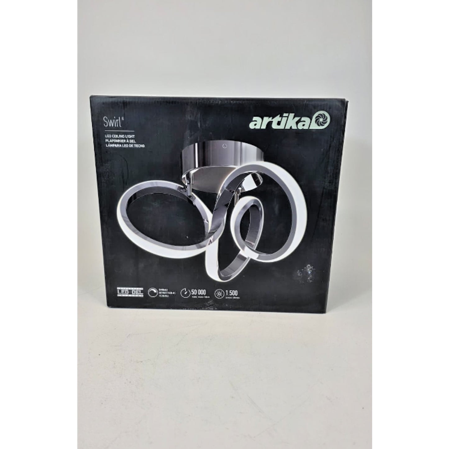 Artika Swirl 13 in. 1-Light Modern Chrome Integrated LED Flush Mount Light