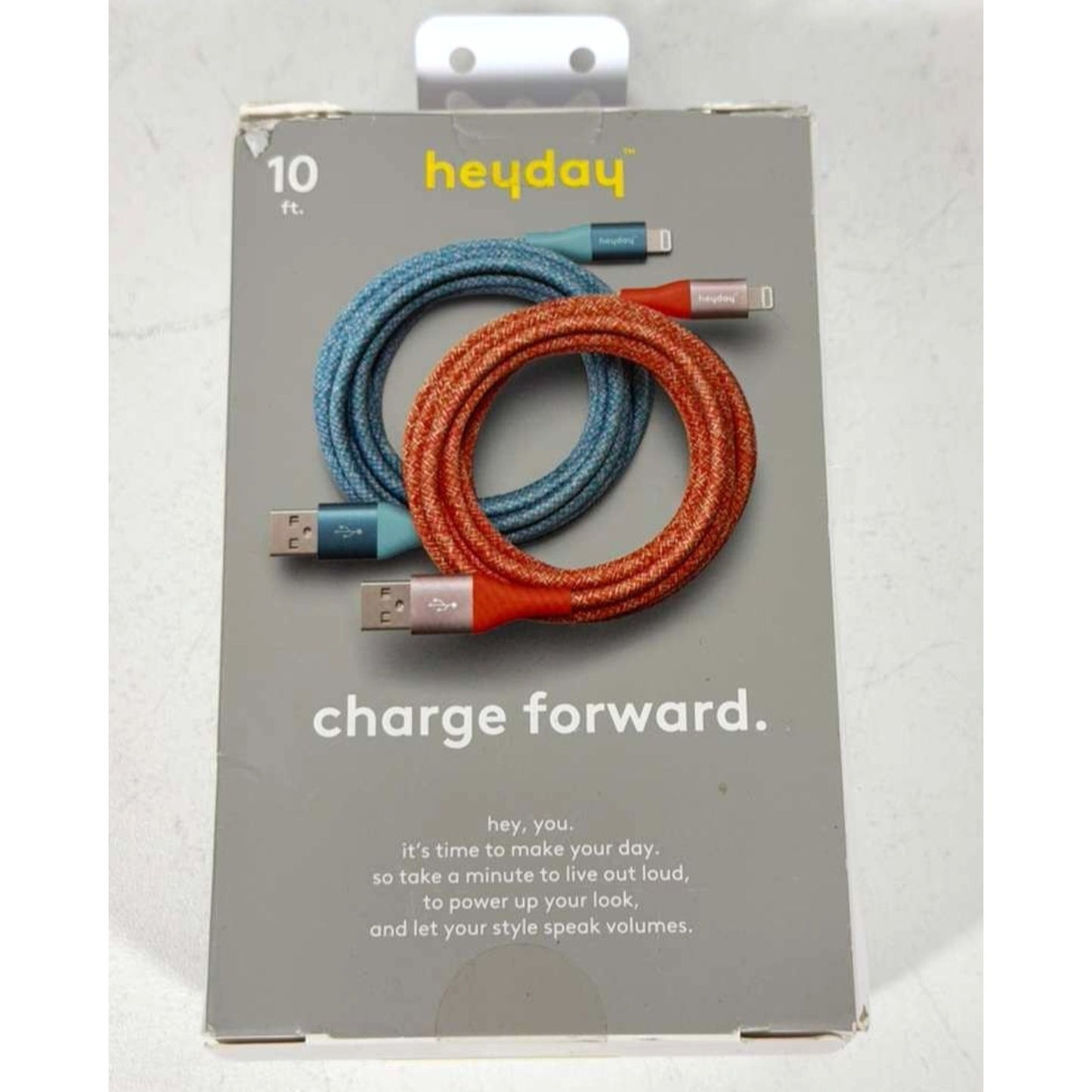 heyday 10ft USB-A to Lightning Braided Cable - 2pk ™ Turquoise Poppy