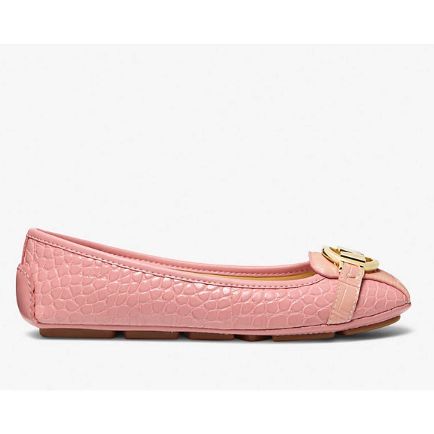 Michael Kors Fulton Crocodile Embossed Moccasin Pink Size 9M