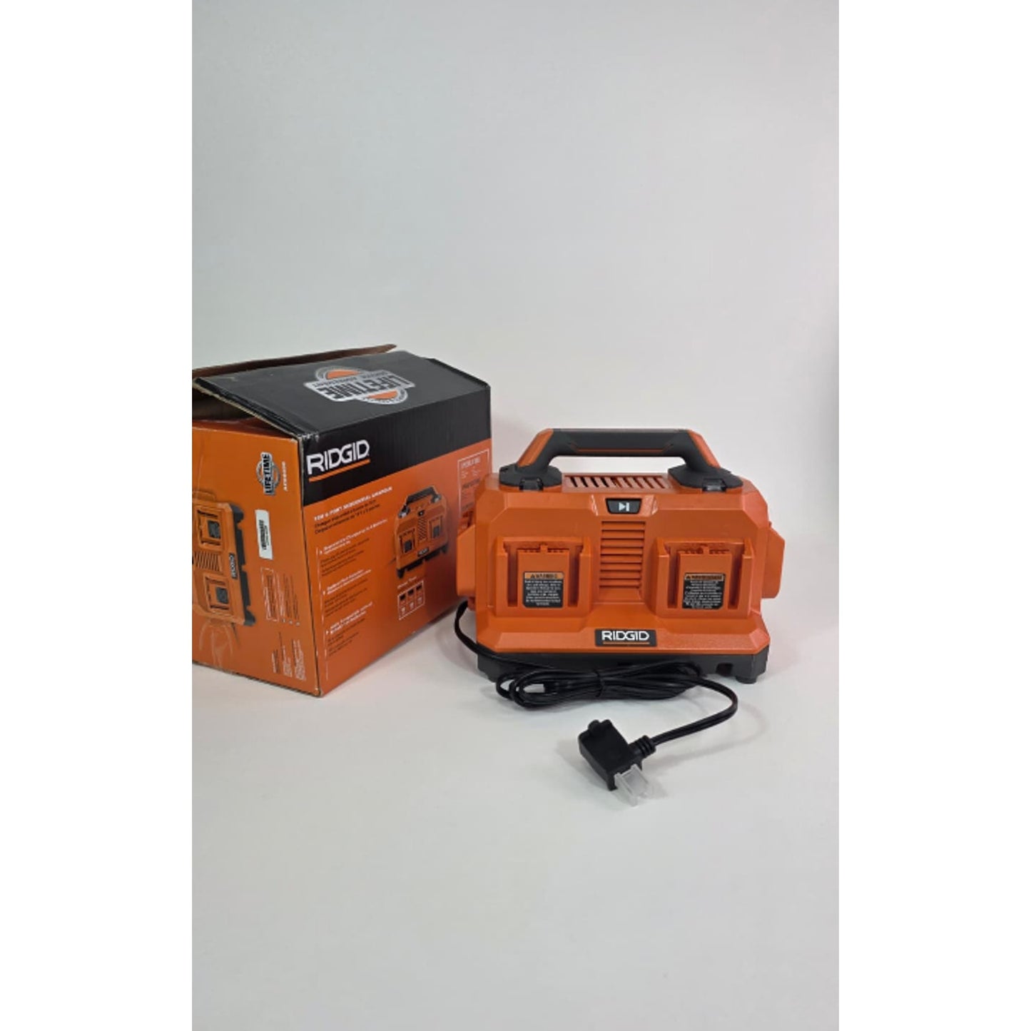 Ridgid 18V Volt 6 Port Sequential Battery Charger Station Orange AC86096