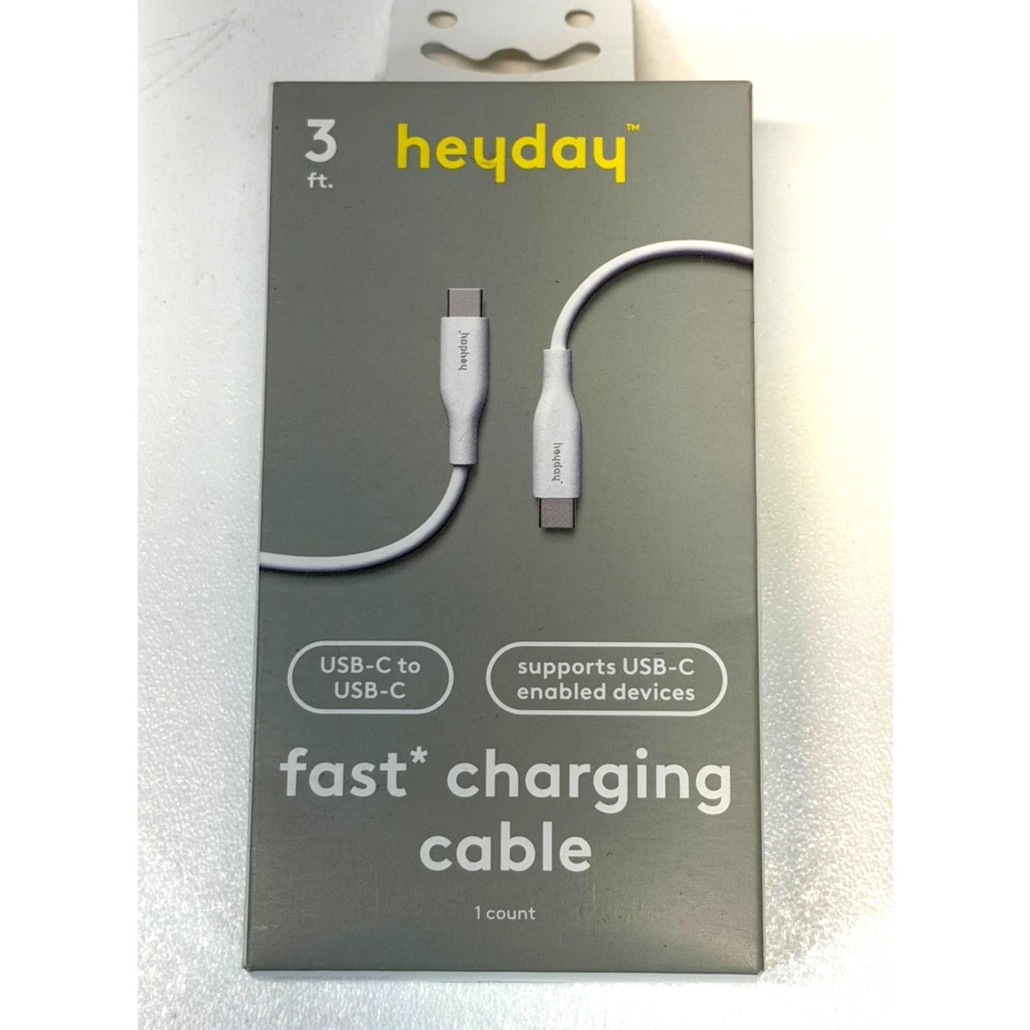 Heyday 3 FT Fast Charging Cable USB-C To USB-C, White