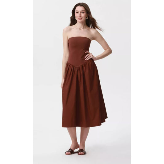 A New Day Women's Sleeveless Tube Knit Maxi A-Line Dress -  Brown XS