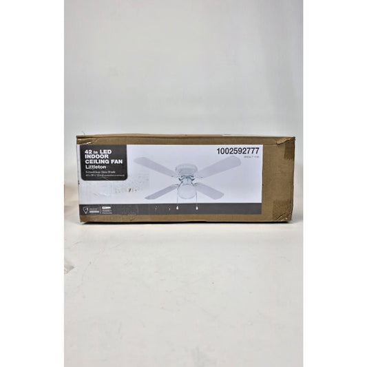 Littleton 42 in. LED Indoor White Ceiling Fan with Light Kit B148