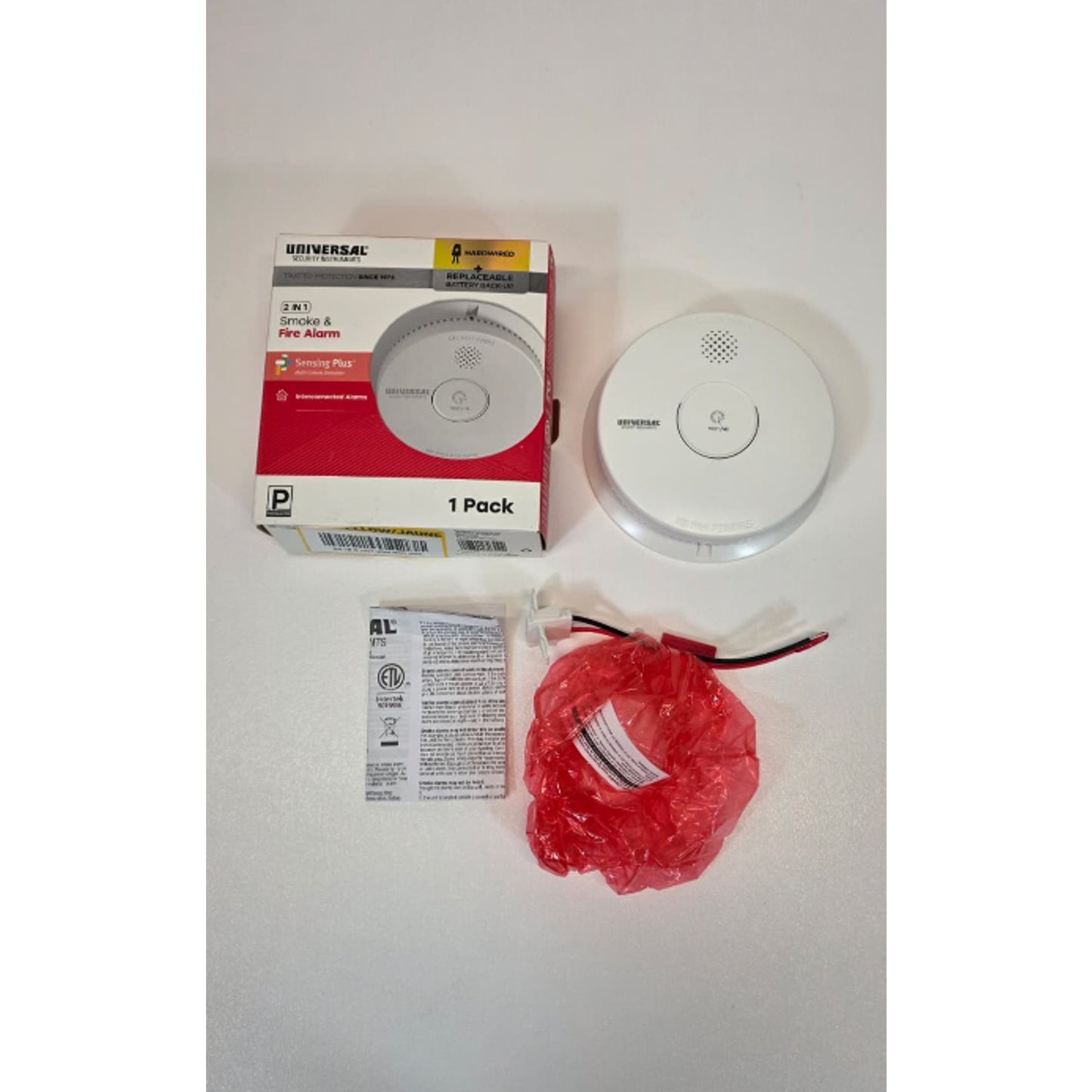 USI Hardwired and 1-Year Battery Backup Smoke Detector with Photoelectric Sensor