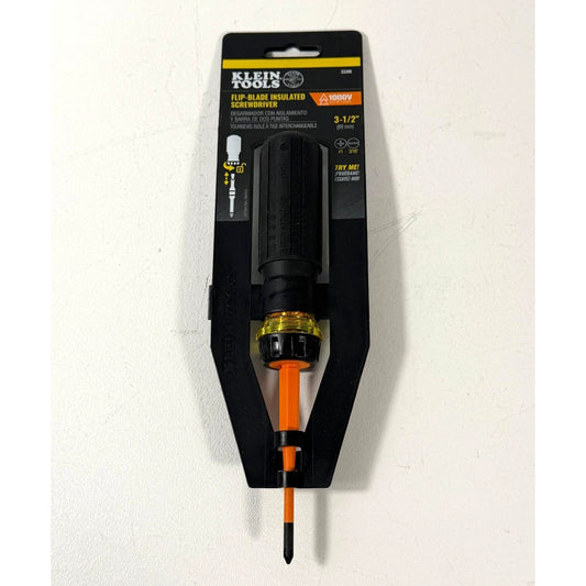 Klein Tools 32286 Insulated Screwdriver, 2-in-1 Screwdriver Set with Flip Blade