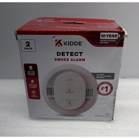 Kidde 2 Pack Smoke Fire Alarms Model 20SD10 DETECT 10-Year Battery
