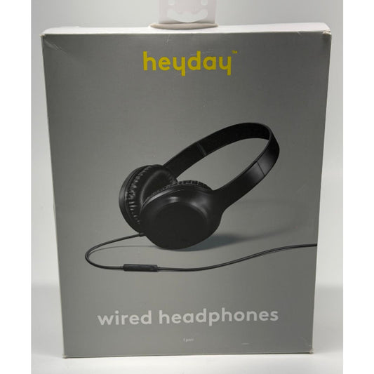 heyday Wired On-Ear Headphones - Black: Built-In Microphone, 3.5mm Jack