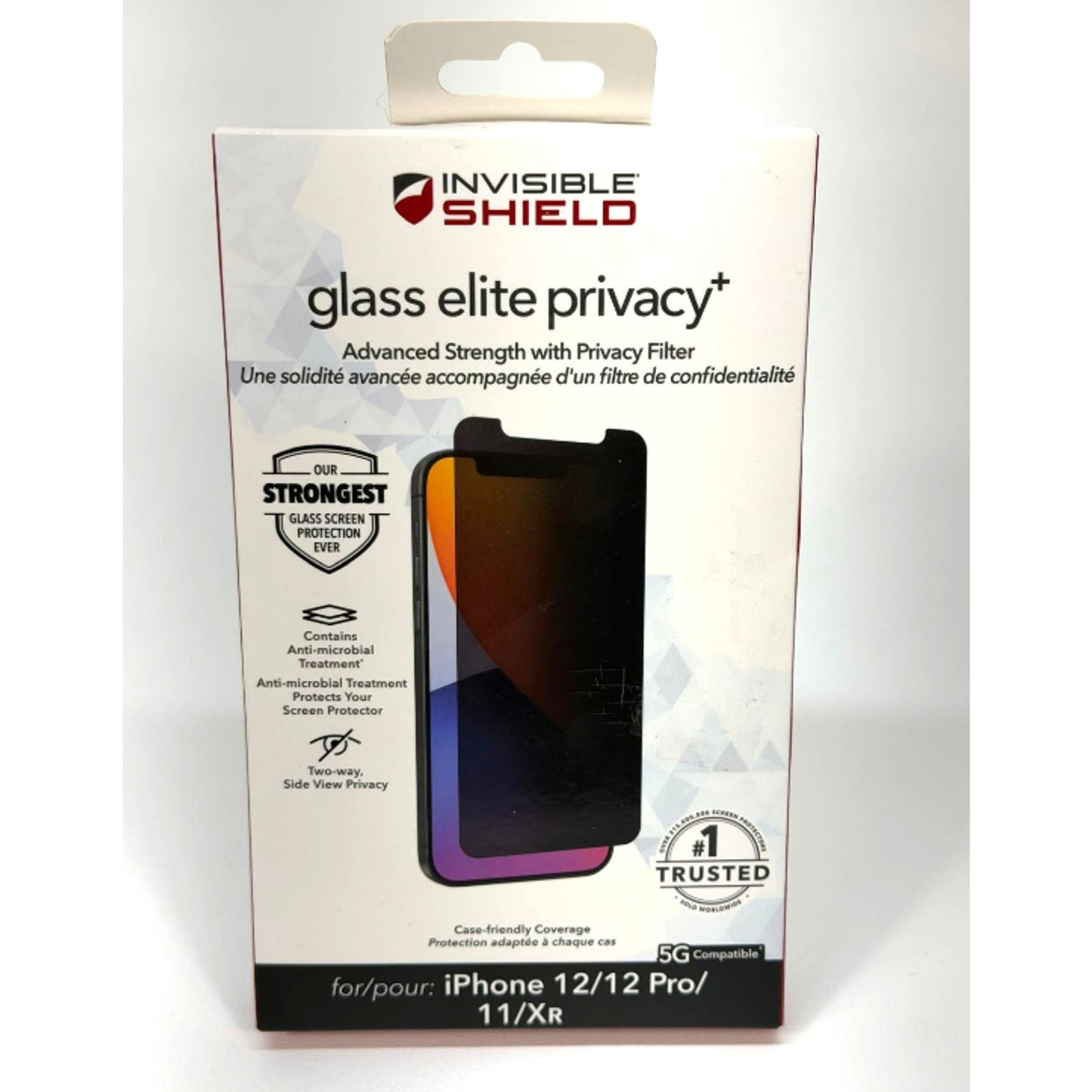 ZAGG InvisibleShield Glass Elite Privacy Screen Protector iPhone 12 Pro 12 11 XR