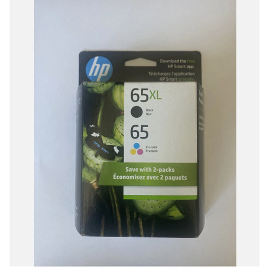 HP 65XL/65 High-Yield Black And Tricolor Ink Cartridges 6ZD95AN Exp. 11/2025